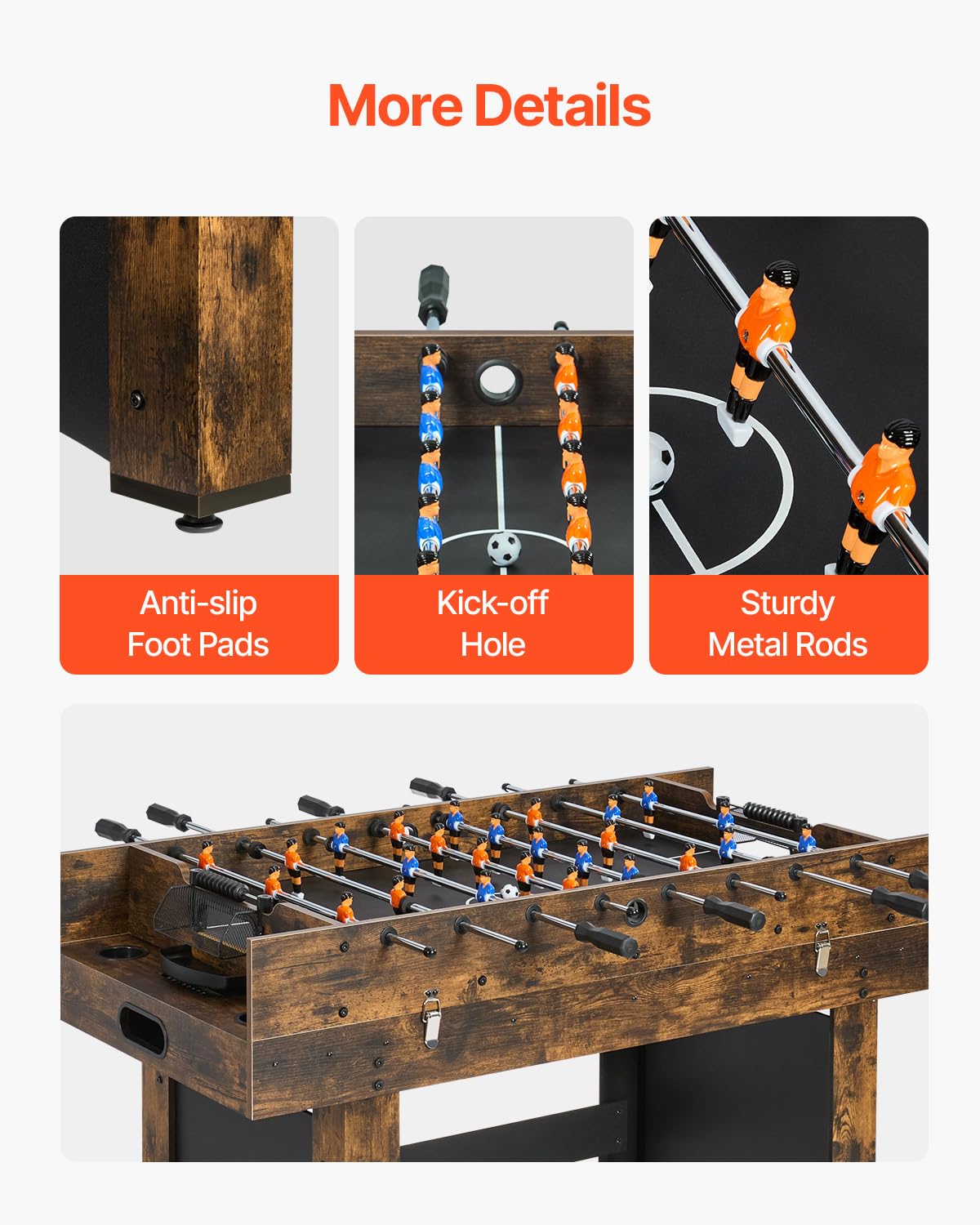 VEVOR 3-in-1 Combo Game Table Set, 54" Air Hockey Table, Multi Combination Table with Air Hockey, Ping Pong, Foosball, Pushers & Pucks, Air Powered Arcade Hockey Table for Family Game Room Office