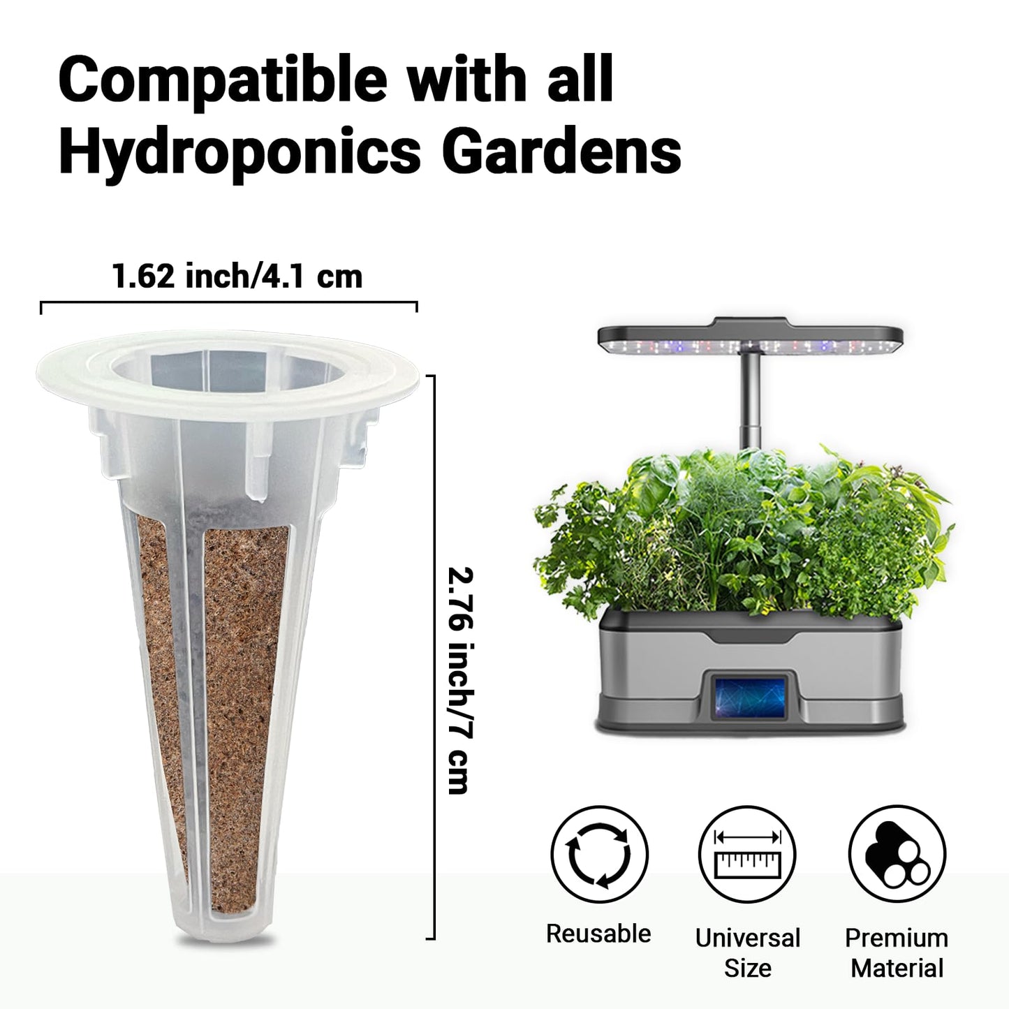Herb & Salad Seed Pods for All Hydroponics Growing Systems, 8 Pods with 600+ Seeds of Basil, Spinach, Romaine, Red Cherry Tomato, Italian Parsley and Bell Pepper