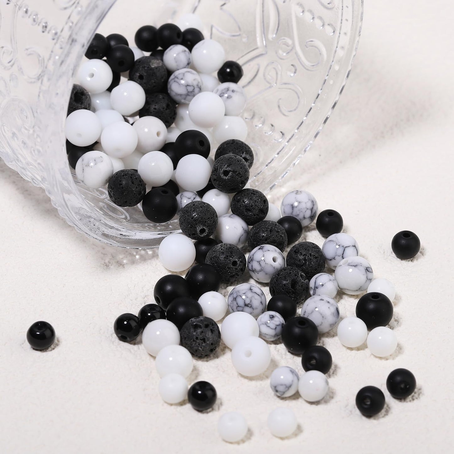 Songxi Stone Beads Bracelet Making Kit 300PCS, 6mm Loose Crystal Gemstone Beads for Bracelet Necklace Earring, DIY Crafts Beads for Jewelry Making for Couples Lovers Adults