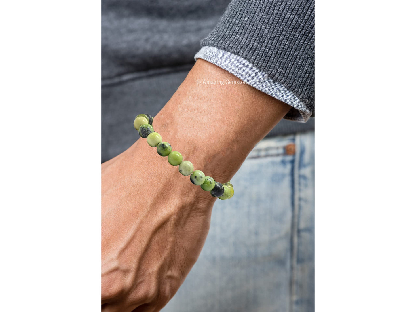 Amazing Gemstone Crystal Bracelet for Women Men's Gifts - Protection Healing Crystal Bracelet - 8mm Gemstone Beaded Stretchable Bracelet Pulseras Para Hombres Mujer Stocking Stuffers Mothers Day Gift (Chrysoprase)