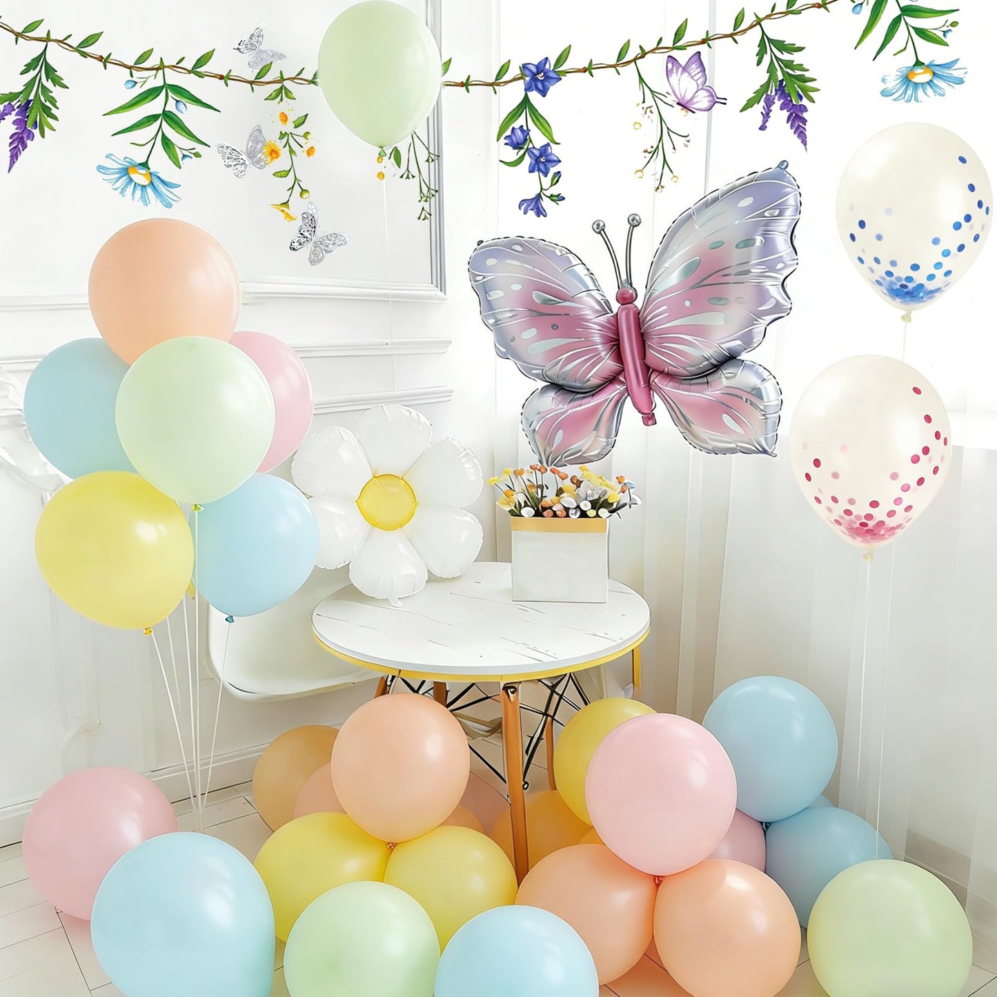 Daisy Balloon Arch Kit, 172Pcs Spring Summer Daisy Theme Party Balloon Decorations for Birthday Wedding, Graduation Ceremony, Outdoor Garden Decor, Mother's Day Holiday Decoration