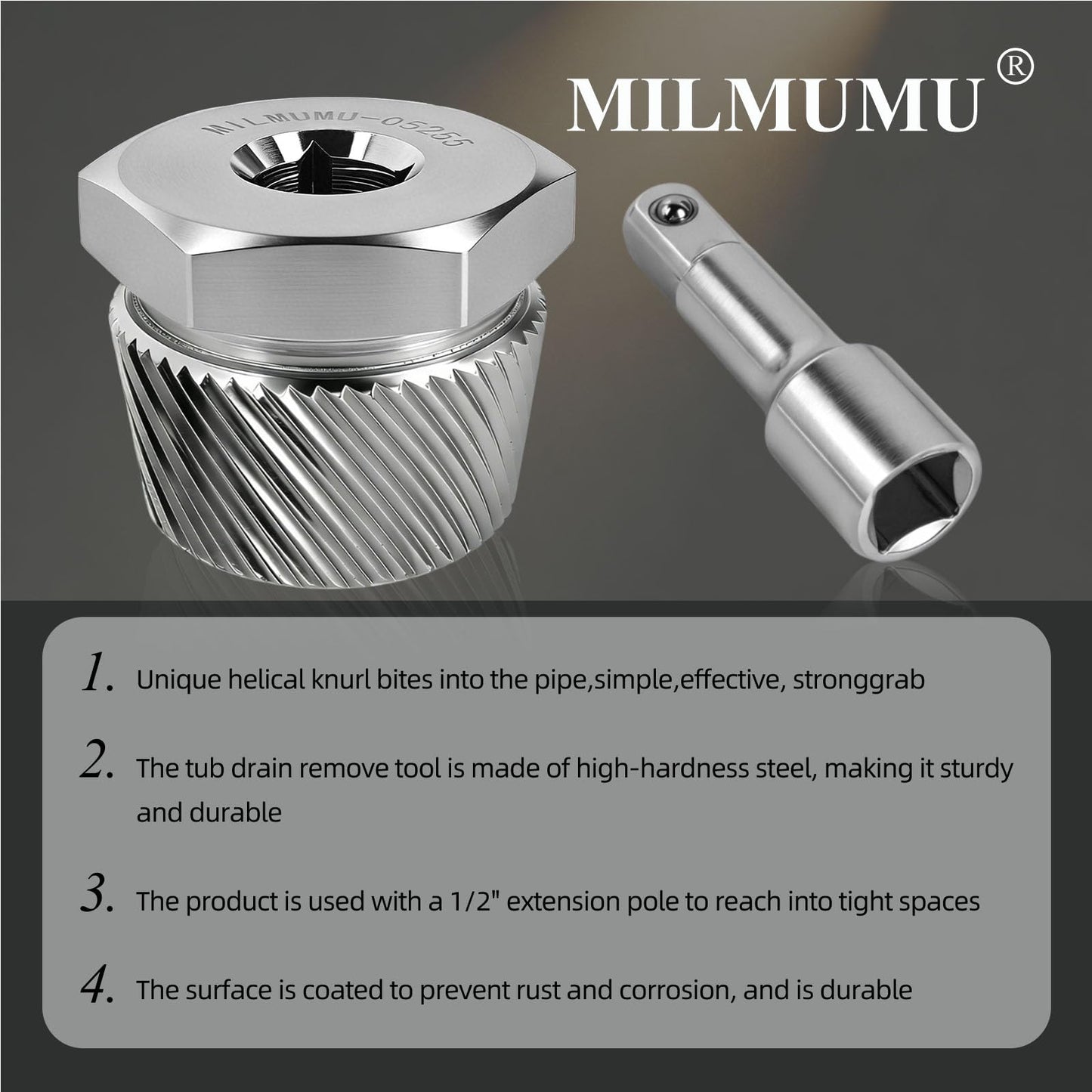 1.5" Tub Drain Extractor Removes Old Broken Stubborn and Rusted Drains with Ease Strong Grab Plumbing and Rusted Drains with Ease Strong Grab Plumbing（ M05255 1.5")-1PACK