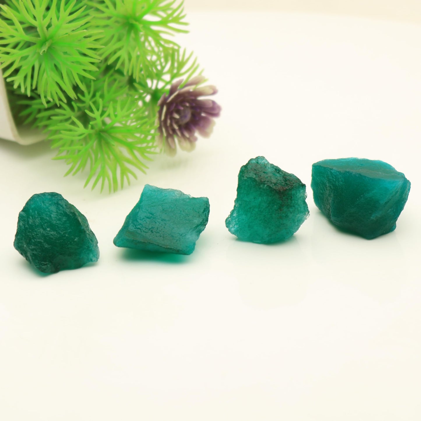 GEMHUB Gemstone For Jewelry 35.00 Ct Natural Rock Rough Raw Green Emerald Loose Gemstone for Jewelry Making Lot of 4 Pcs