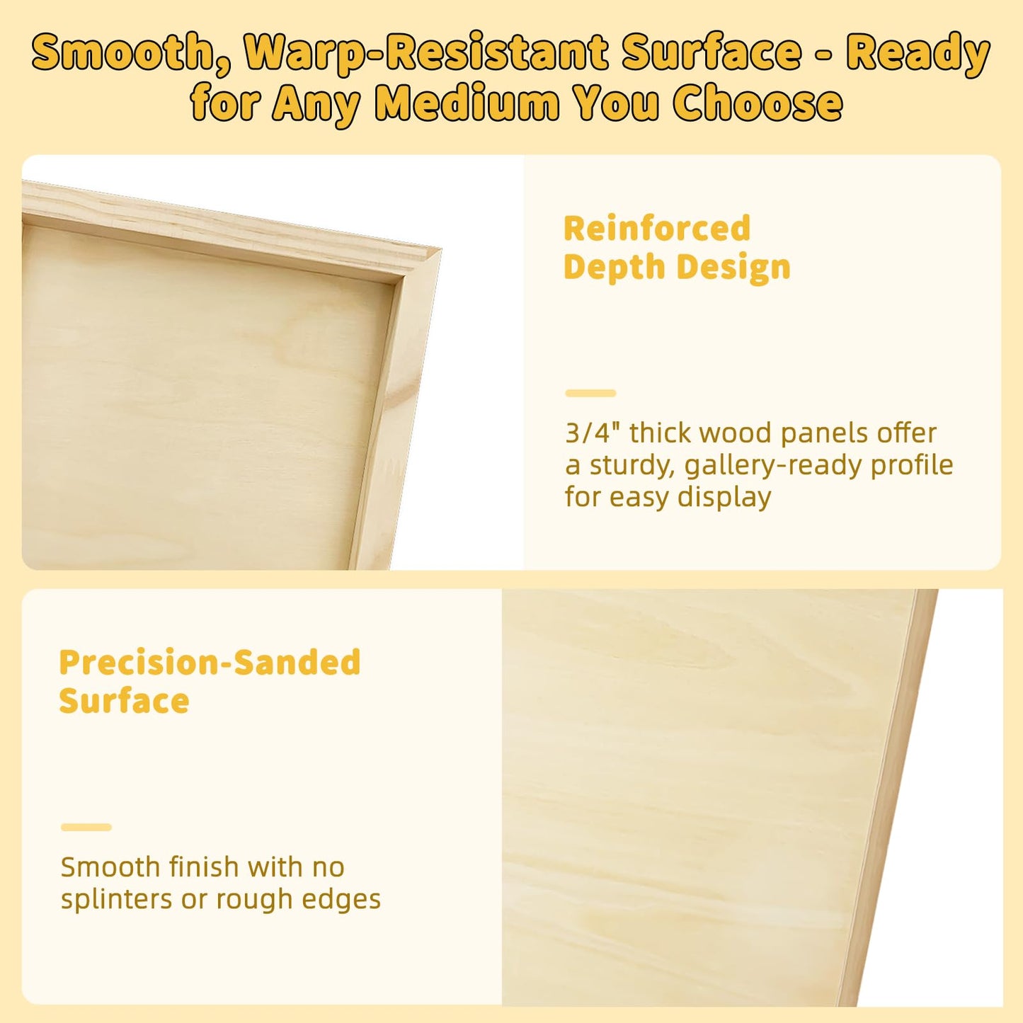 4 Pack 16x20 Basswood Paint Pouring Panels – Wood Painting Boards for Acrylic Pouring, Oil & Resin Art – Sturdy Pre-Sanded Artist Panels for Professionals & Exhibitions