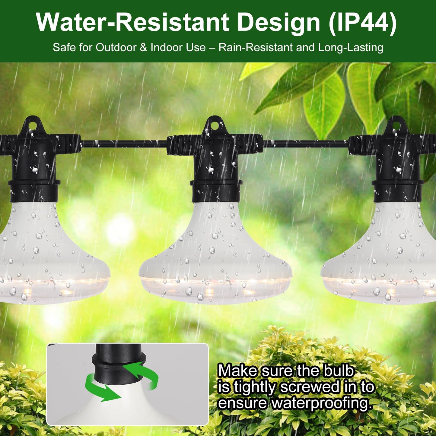 DingChen Outdoor Grow Lights Waterproof, Full Spectrum String Grow Light with 22FT Light String Cord for Seedling, Veg, Flower in Greenhouse, Garden, Backyard, Farm (6 Lights, with Smart Plug)