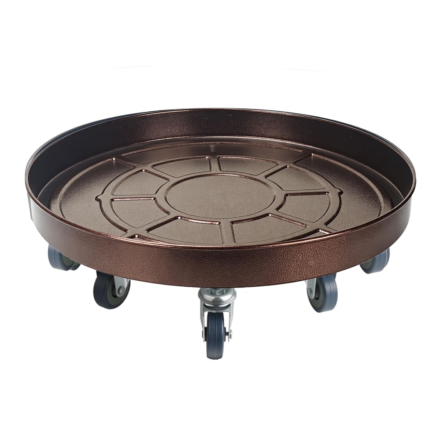 Uholan 20 Inch Heavy Duty Plant Stand on Wheels, Round Plant Caddy with Wheels for Indoor & Outdoor Use, Metal Rolling Tray for Potted and Small Furniture, Copper