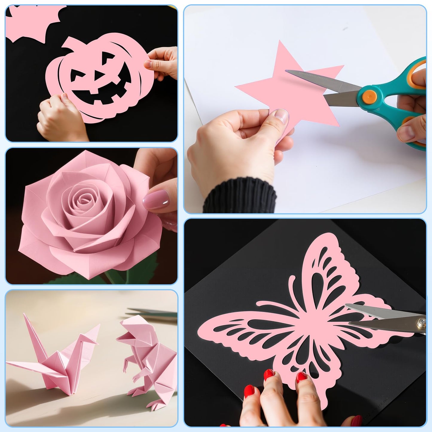 80 Sheets Colored Cardstock, 8.5 x 11 Construction Paper, Pink Card Stock Paper, Cardstock Printer Paper for Halloween,Mothers Day, Christmas, Wedding Invitations, DIY Cards, Photo, Art and Crafts