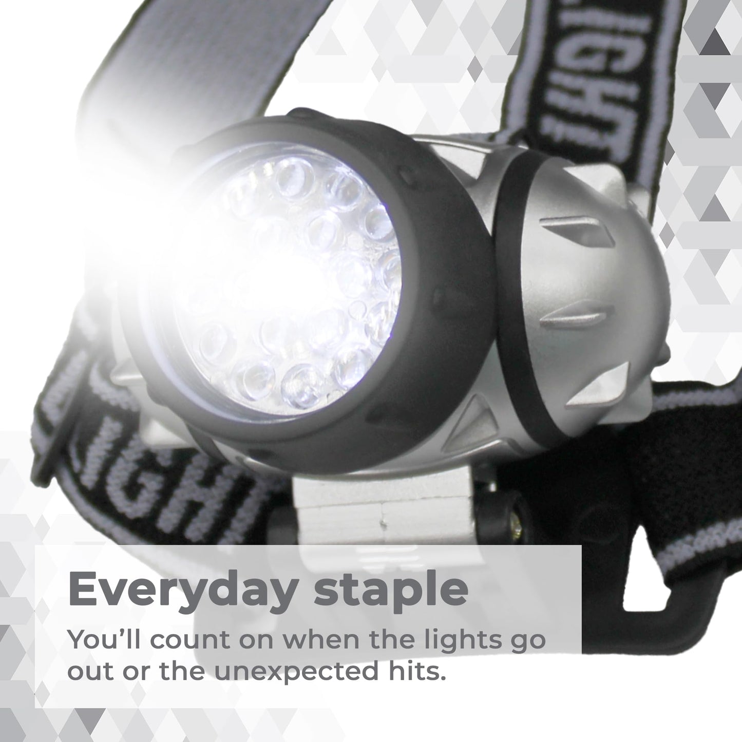 American Red Cross Hands-Free LED Headlamp, 4-Mode Battery Powered Headlamp, Hurricane Preparedness Items for Emergency Use, Camping, and More