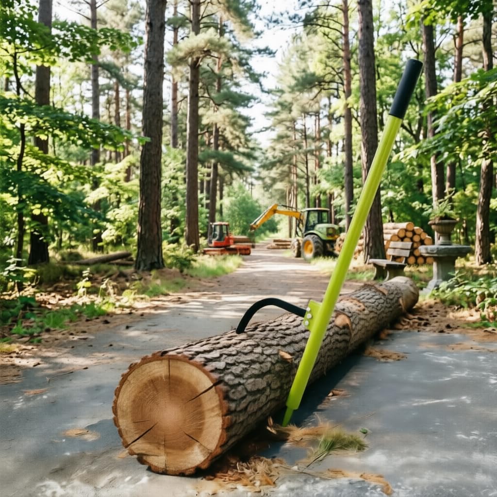 OAOLOWF 58" Log Peavey, Adjustable Heavy Duty Log Roller Cant Hook, Opening Felling Log Roller with Rubber Grip, Log Cant Hook Logging Tools for Rolling, Raising, Turning Logs up to 19" Dia