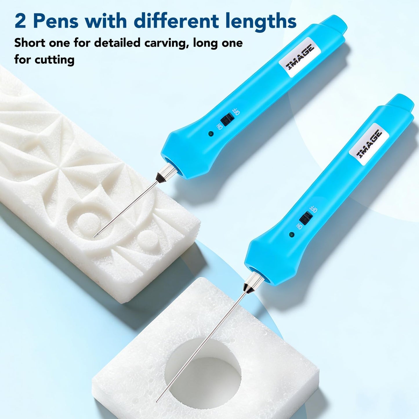 Electric Hot Wire Foam Cutter Tool with Light Indicator, 110-220V 24W, 2 Needles & Heat-Insulated Handle for Styrofoam Cutting, Arts and Crafting, Max Temp 740°C/1364°F
