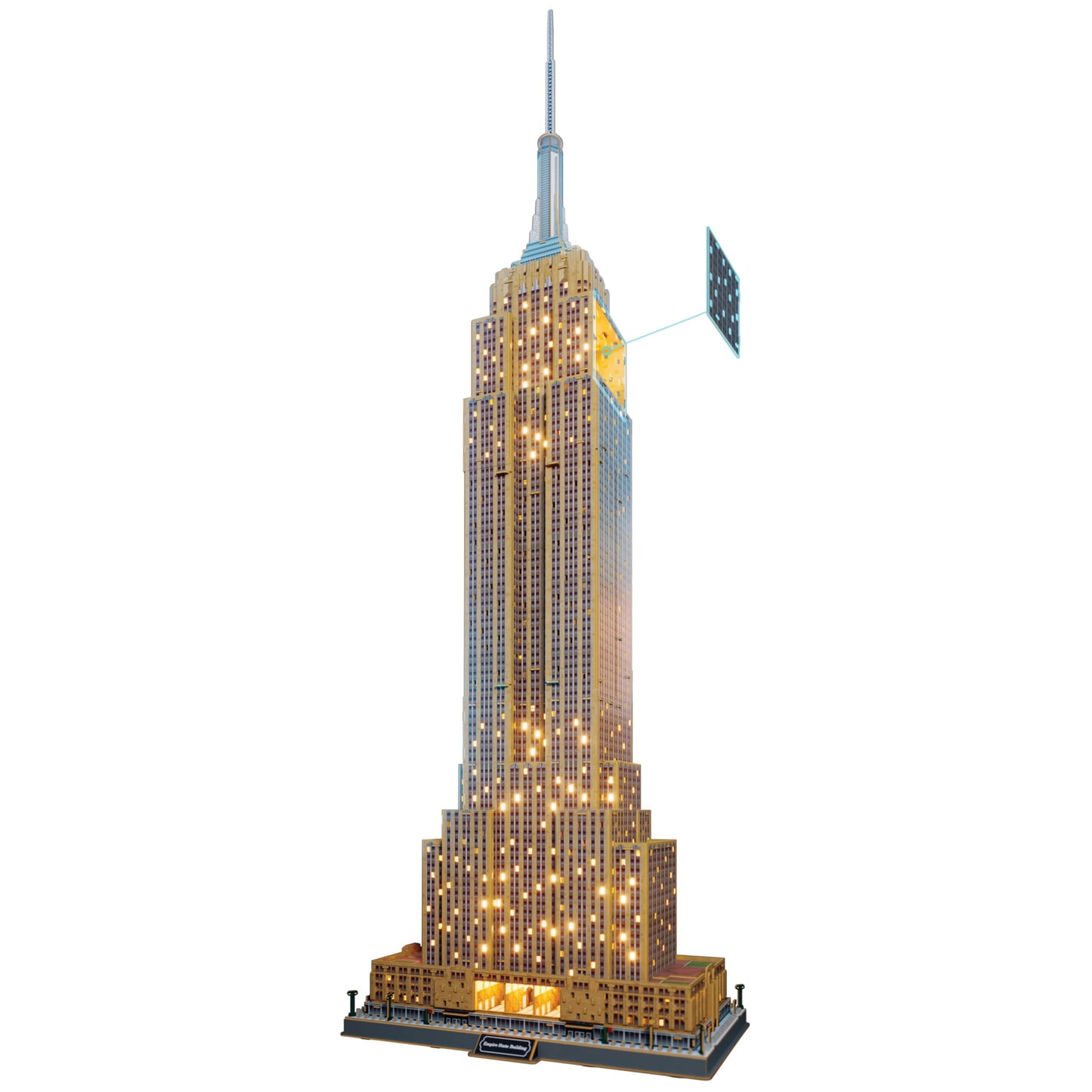 4D Build, Architect Series Empire State Building 3D Model Kit with LED Lights, Desk Décor, Adult Puzzles, Building Toys, 3D Puzzles for Adults & Teens, 479 Pieces, for Ages 12 & Up