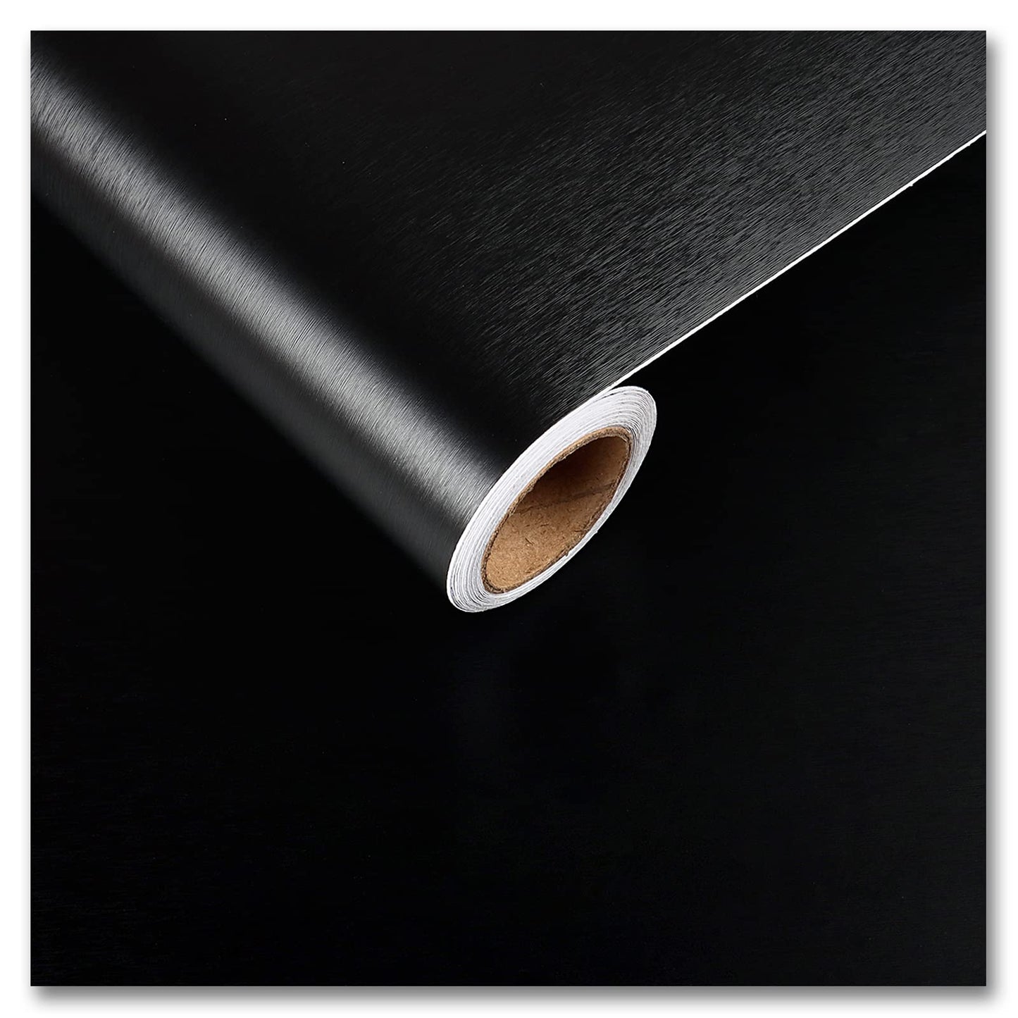 CRE8TIVE Brushed Black Stainless Steel Contact Paper for Appliances 24"x118" Black Peel and Stick Wallpaper Metallic Heat Resistant Waterproof Self Adhesive Vinyl for Kitchen Dishwasher Fridge Cabinet