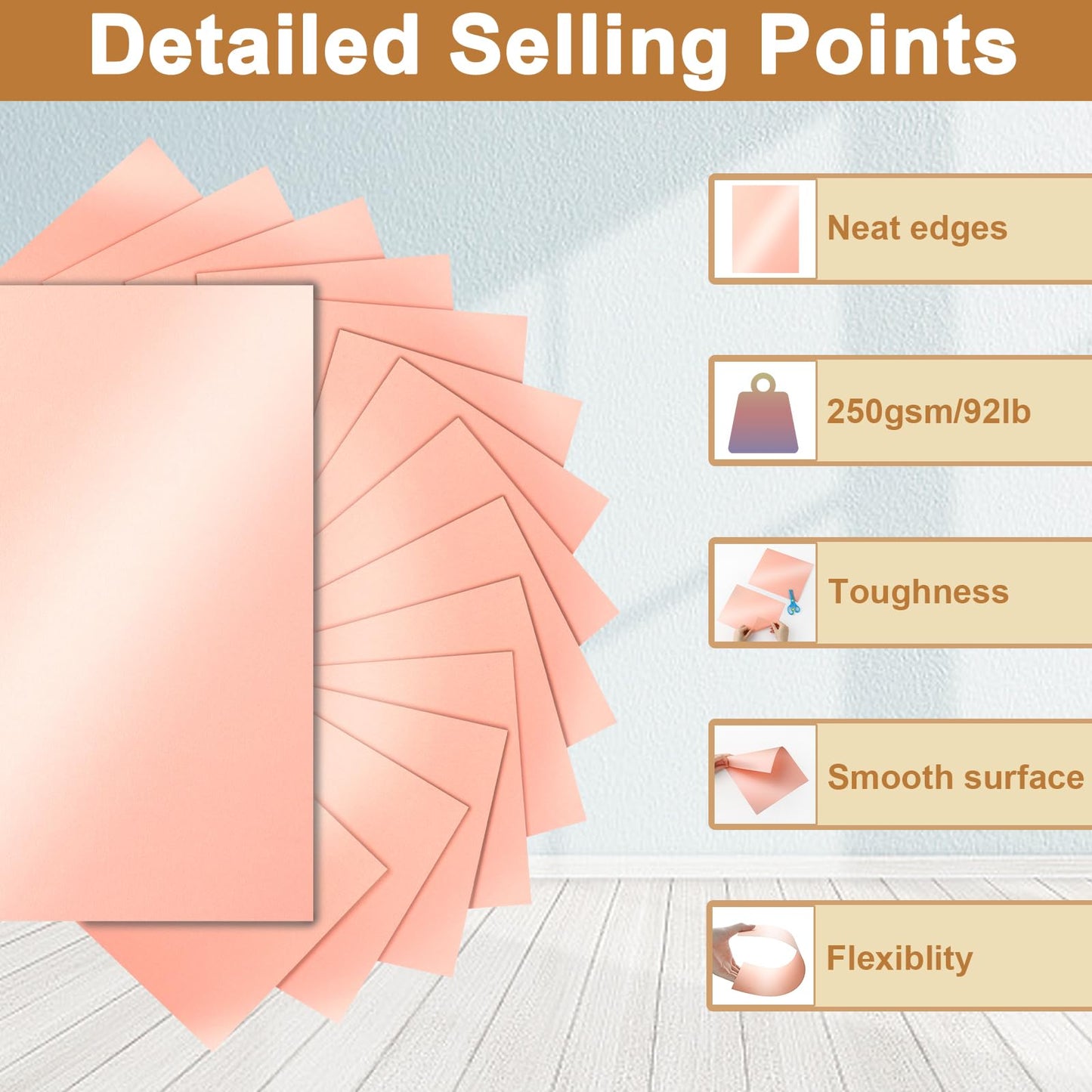 Silunkia 120 Sheets Candy Pink Shimmer Cardstock 8.5 x 11 Craft Paper, 250gsm/92lb Heavyweight Paper Card Stock for DIY Cards Making, Birthday Decorations, Invitations, Thank You Cards