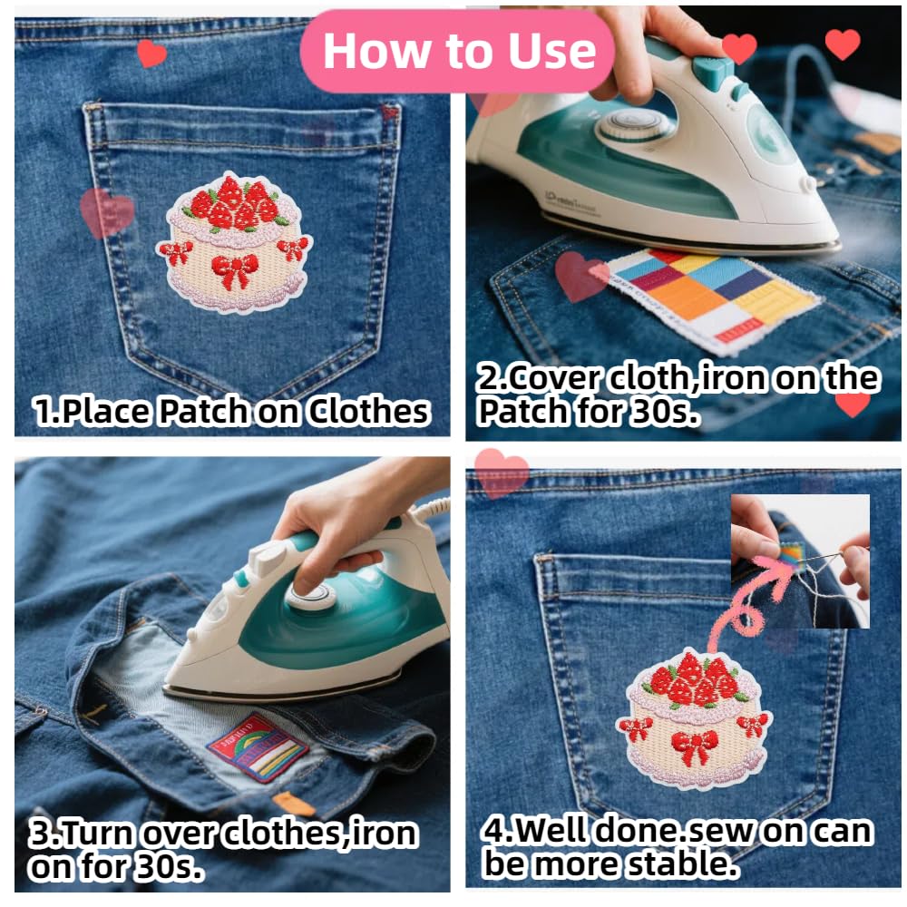 20 Pcs Preppy Valentine's Day Style Iron on Patches, Random Girl Cowgirl Theme Embroidered Vintage Sew on Patches, Cute Applique Repair Patches for DIY Clothing, Jackets, Hats, Backpacks, Jeans