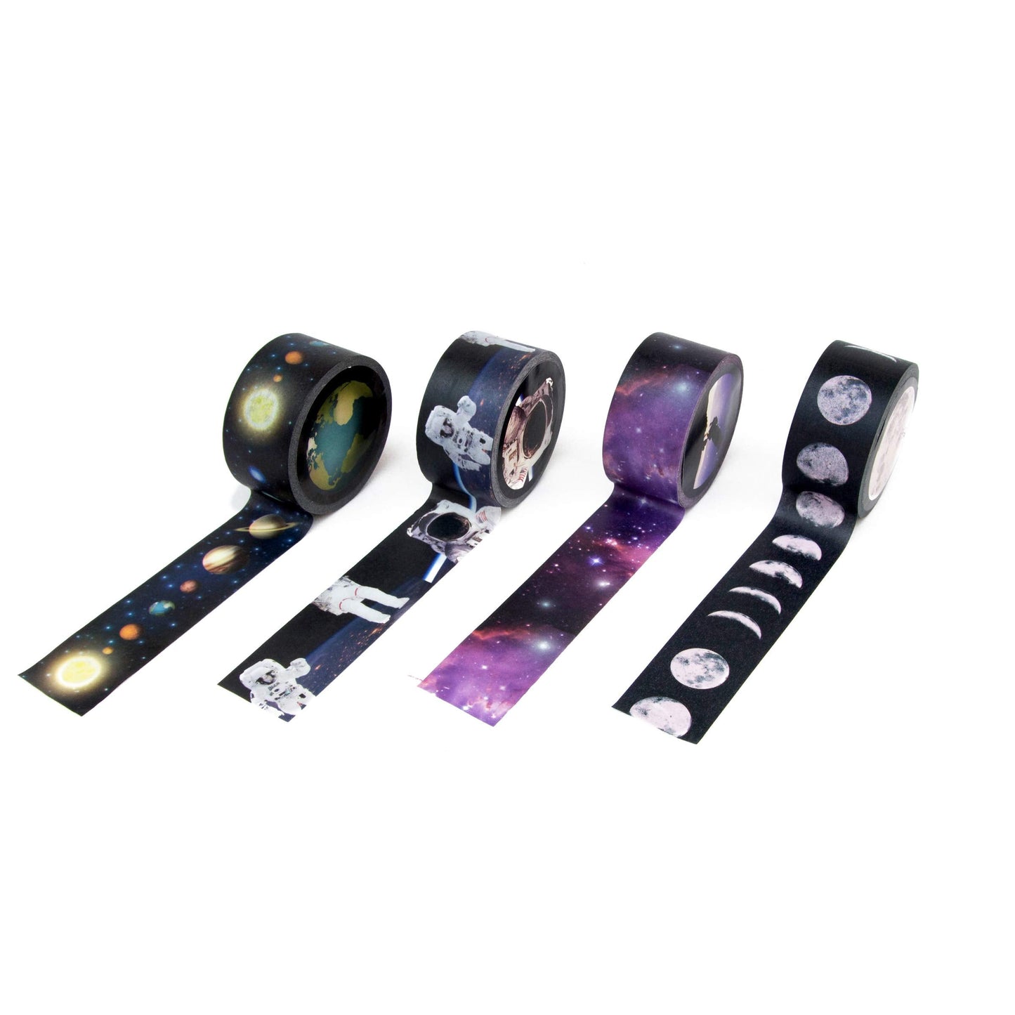 Suck UK | Washi Tape | Space Themed Washi Tape Sets of 4 | Wide Paper Tapes Space Gifts | Aesthetic Stationary Supplies & Scrapbook Accessories | Japanese Stationery & Tapes for Scrapbooking