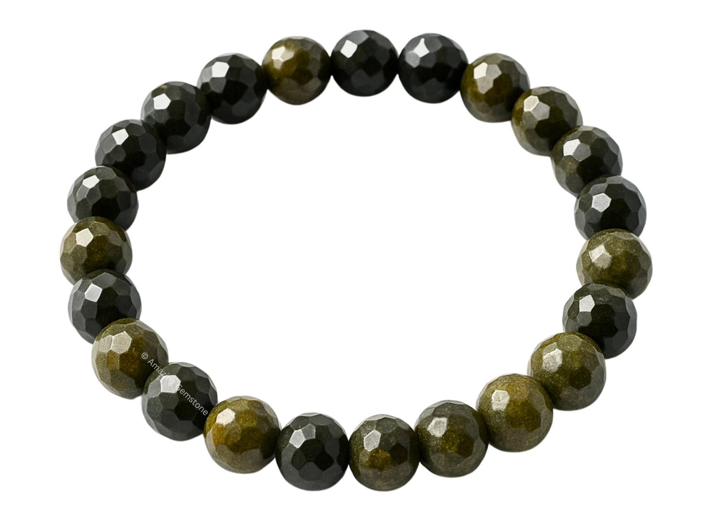 Amazing Gemstone Golden Sheen Obsidian Bracelet for Women - Chakra Mens Bracelet Protection Crystals and Healing Stones - Blessing Bracelet Spiritual Meditation Gift Christmas Stocking