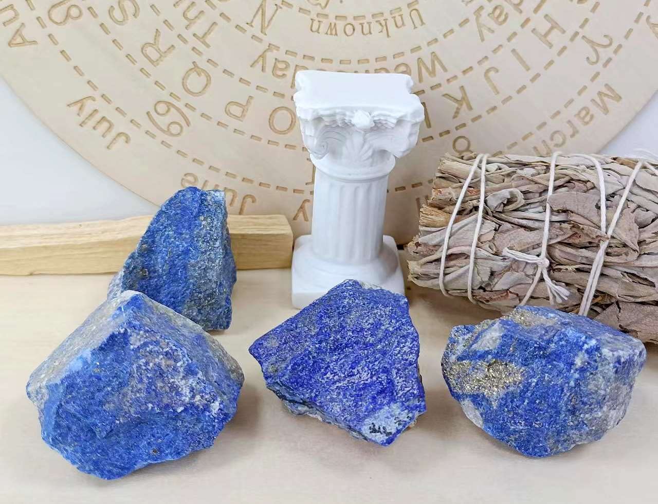 LAIDANLA 1lb 2" Lapis Lazuli Natural Rough Stones Crystal Large Raw Crystals Bulk Healing Gemstones for Reiki Healing Tumbling Fountain Rocks Wire Wrapping Decoration Cabbing Lapidary
