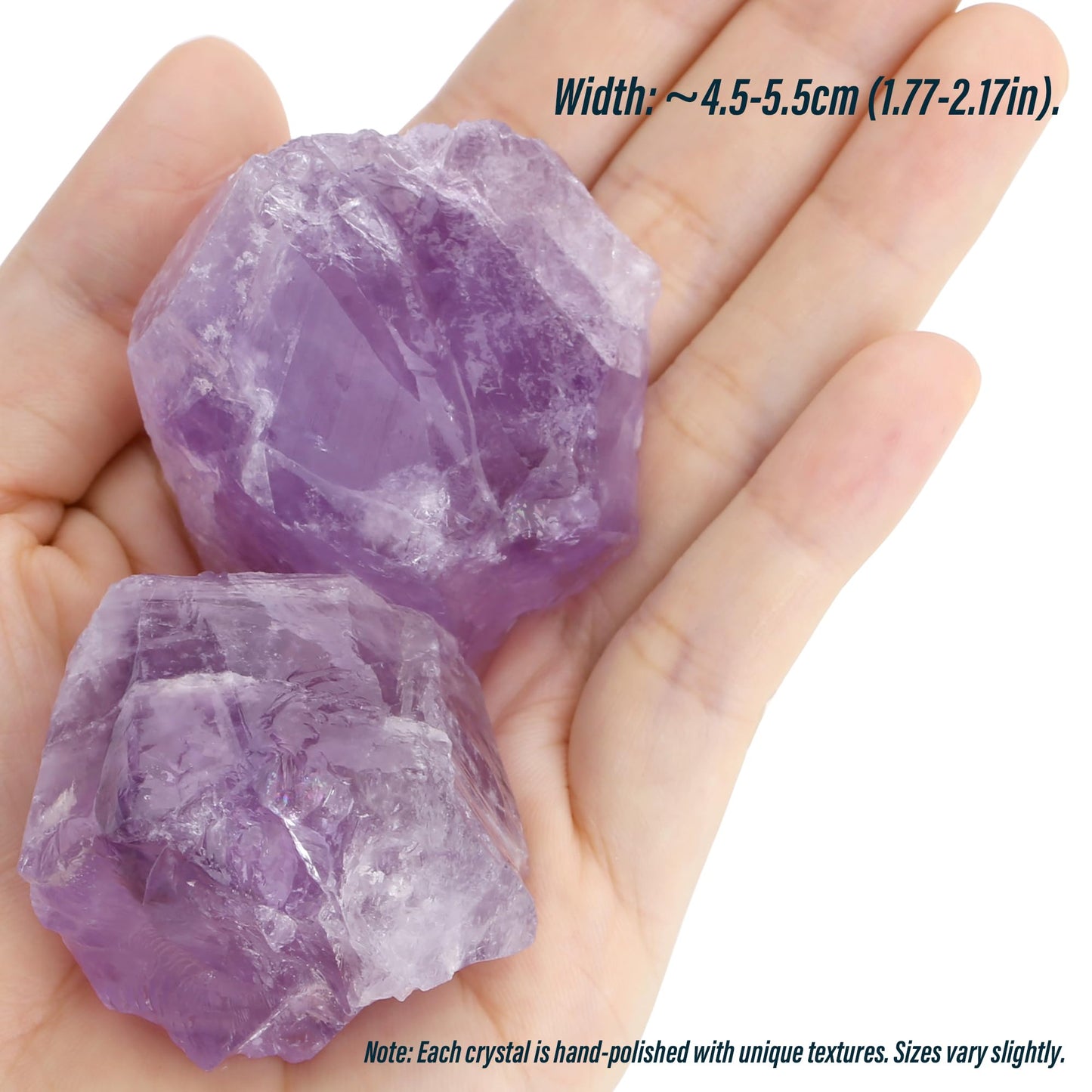 XIANNVXI Light Amethyst 1.8-2.2" Large Raw Crystals and Healing Stones Natural Rough Crystal Rocks Tumbling Cabbing Polishing Fountain Rocks 1PCS