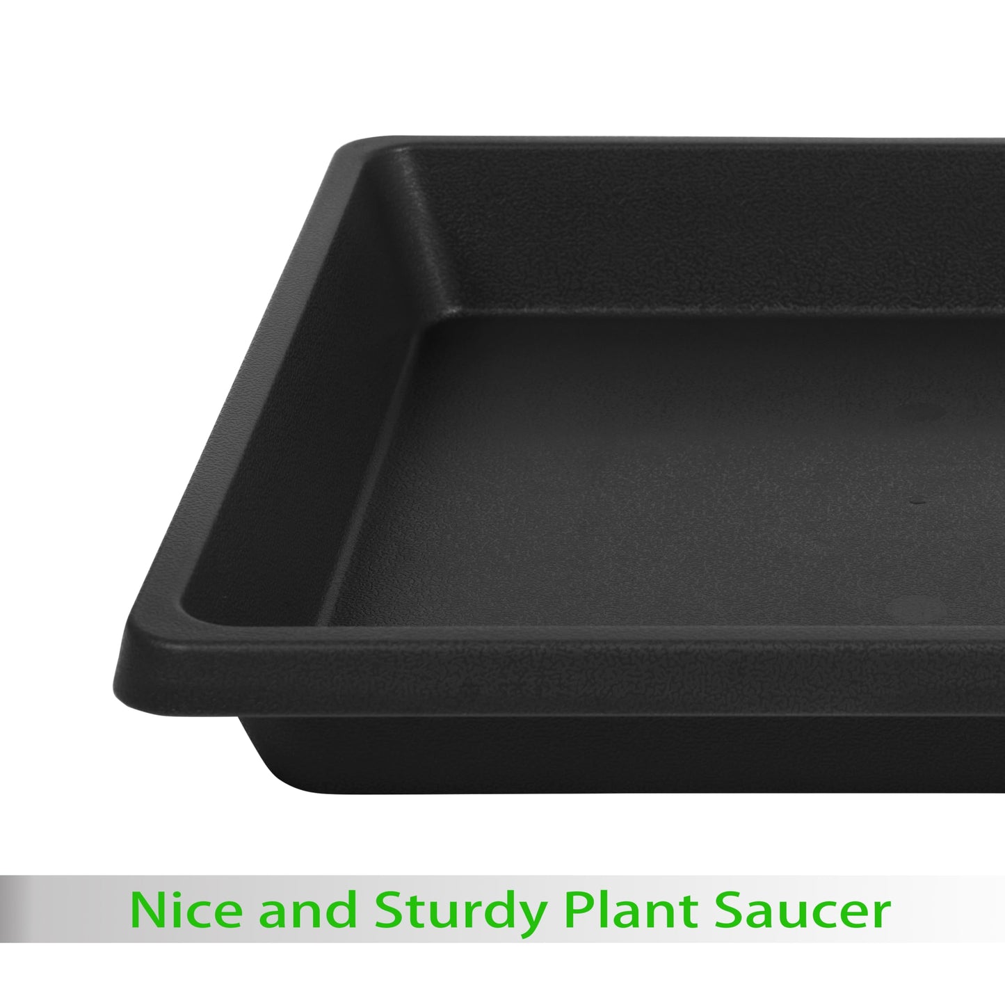 Feyvdzv Square Plant Saucer 8 Inch 4 Pack 6 10 12 14 16 18 20 inch, Saucers for Potted Plants and Water Catcher Tray, Plant Drip Trays and Flower Pot Saucers, Plant Saucers for Indoors and Outdoors
