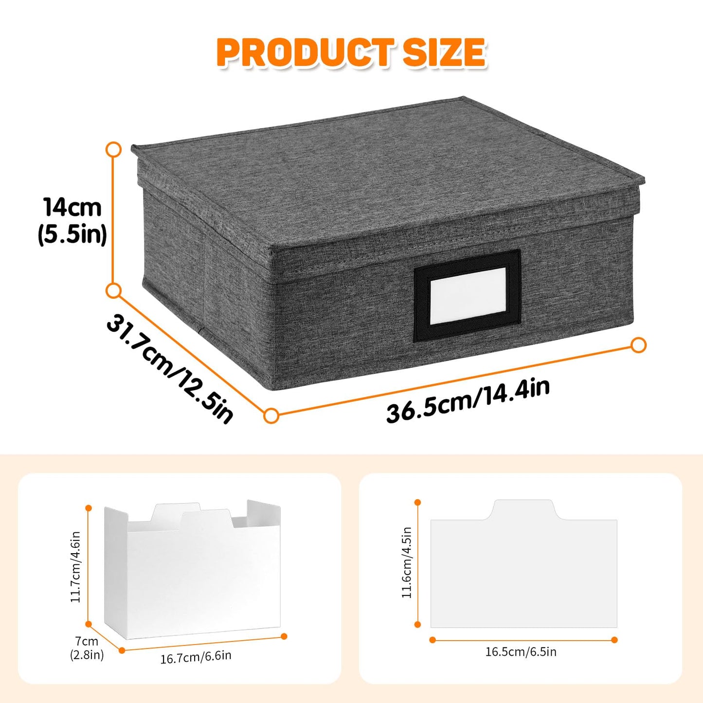 Photo Storage Box with Lid, Photo Organizer Box Fits Holds up to 1700 and 4x6 Pictures, with 8 Adjustable Dividers, 60 Labels, Photo Album Box for Envelopes, Scrapbooking, Recipes, Cards, Stamps
