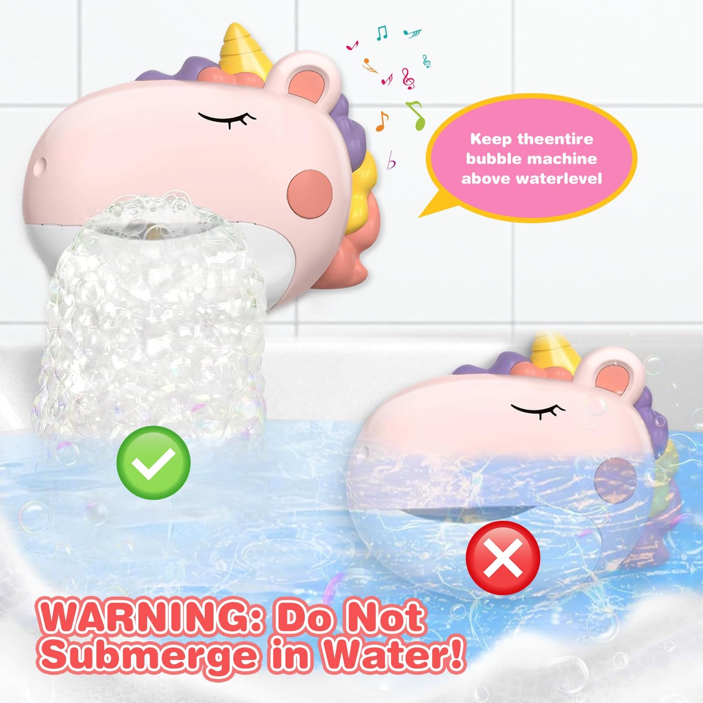 Bath Toys, Bath Bubble Machine Toddler Bath Toys for Kids Ages 1-3 4-8, Interactive Bathtub Shower Water Toys Bubble Maker with Music Christmas Birthday Gifts for Boys Girls
