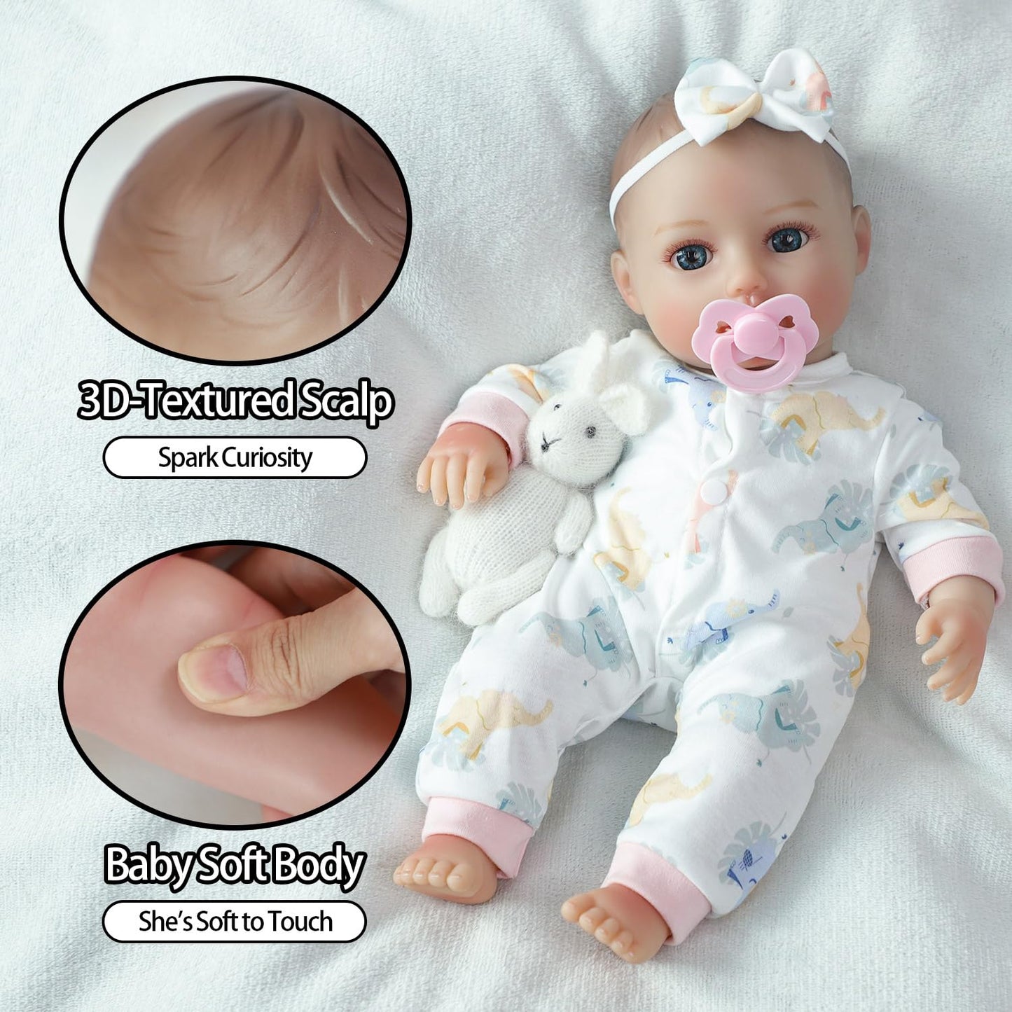 SCOM Realistic Baby Doll Girl - 16 inch Soft Body Baby Dolls with Accessories, Real Life Cute Toddler, Lifelike First Doll with Vinyl Body for Kids 3 4 5 6 + Year Old Gifts Hispanic