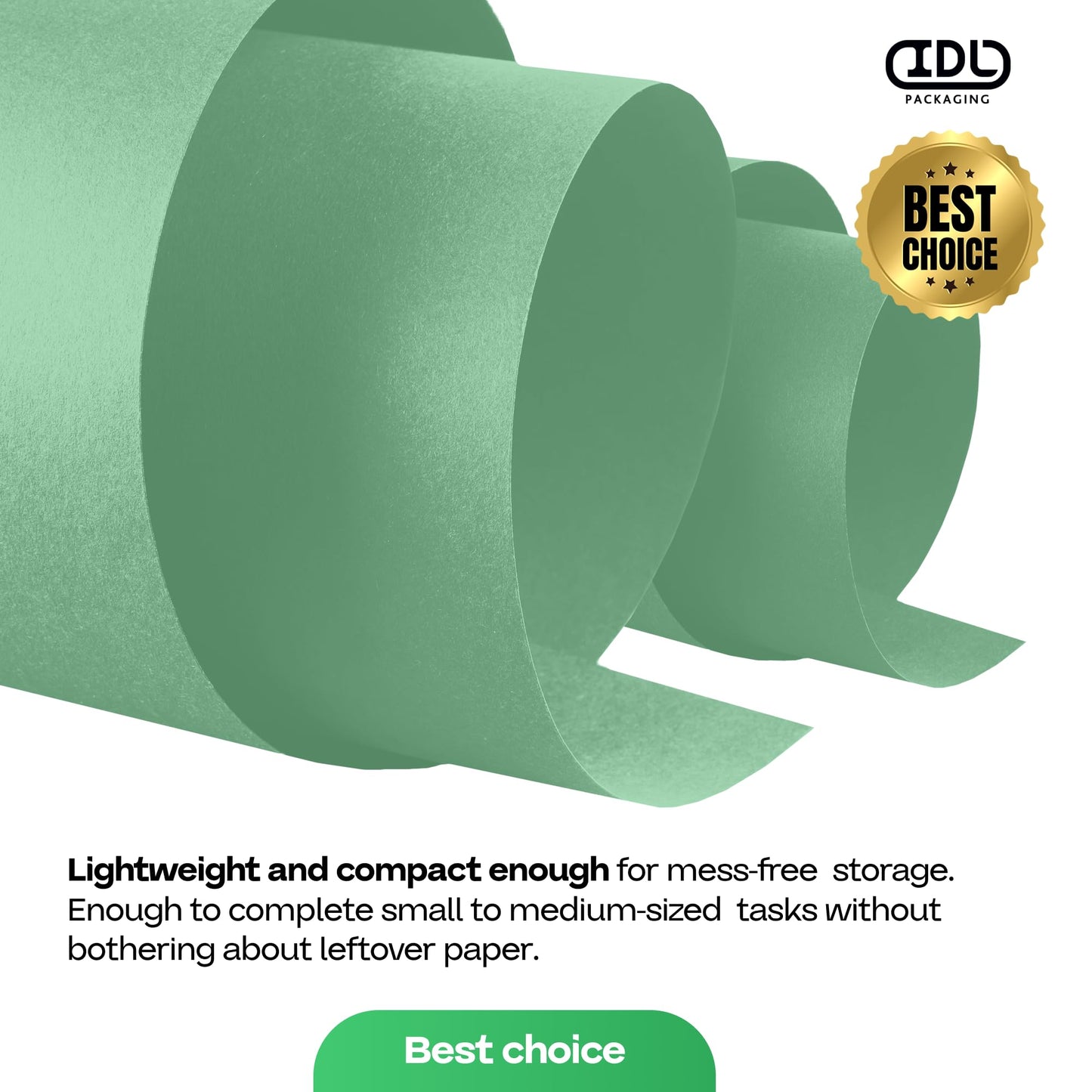 Christmas Green Kraft Paper Roll 12" x 1200" (100 ft) with Cutter - USA-Made Wrapping Paper for Packing, Moving, Shipping & Crafts/Arts - 100% Recyclable Natural Craft Material by IDL Packaging
