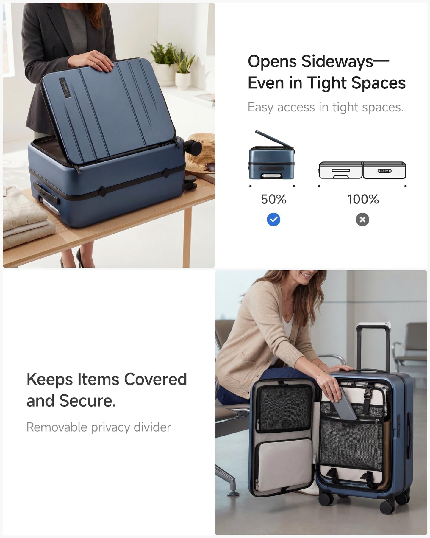 LUGGEX Carry On Luggage and 6 Set Travel Packing Cubes Bundle – Travel Essentials