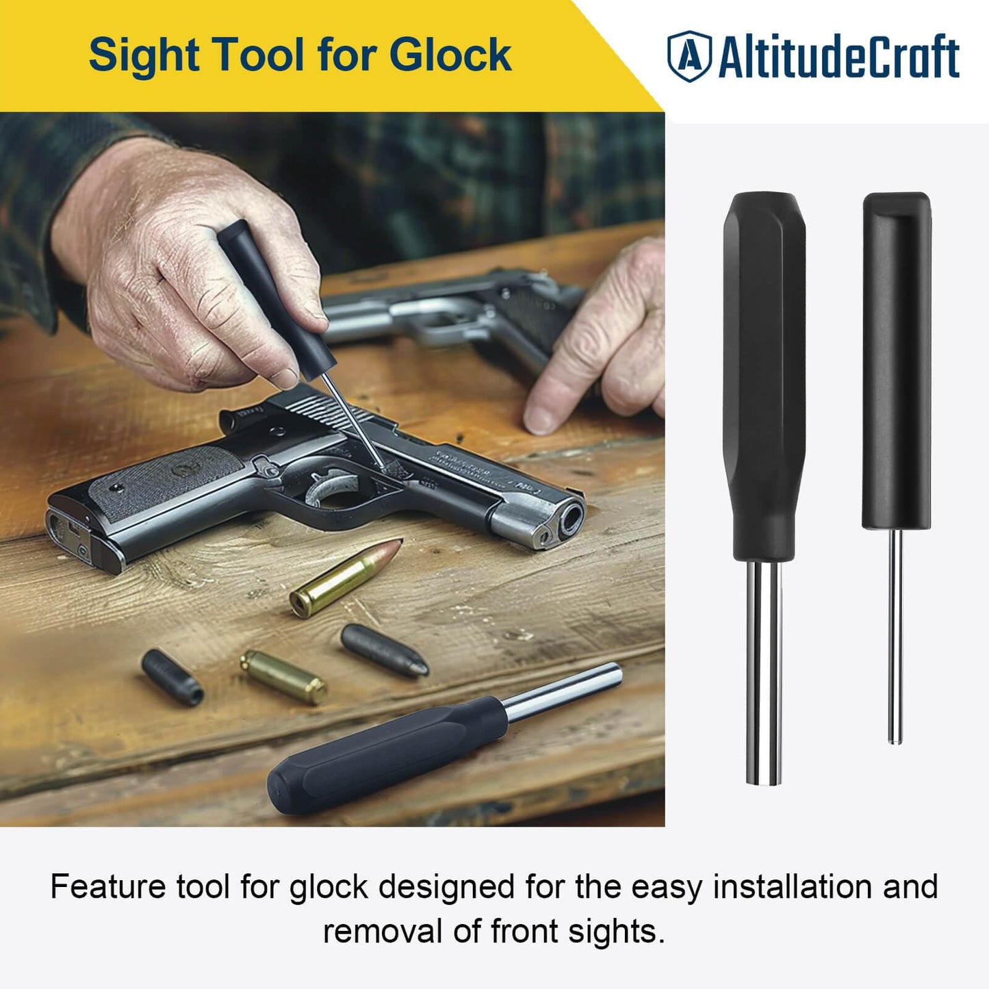 AltitudeCraft Carbon Multi-Scraper and Sight Tool Kit, Carbon Cleaning Tool, Carbon Removal Tool, Front Sight Tool, Includes Disassembly Tool and Pin Punch Tool