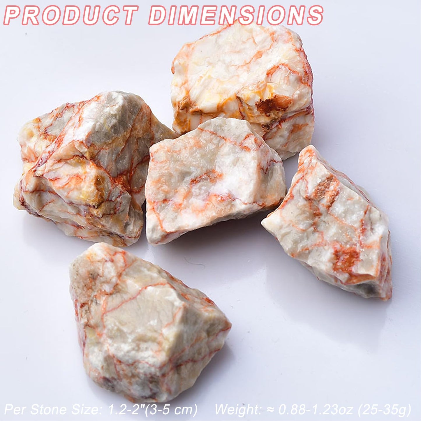 Erliway 1.25-2" Rhodochrosite Raw Crystals, Natural Rough Rhodochrosite Stone, Healing Raw Stones for Fountain Rock, Home Decor Meditation Energy Balancing Wire Wrapping Wicca & Reiki