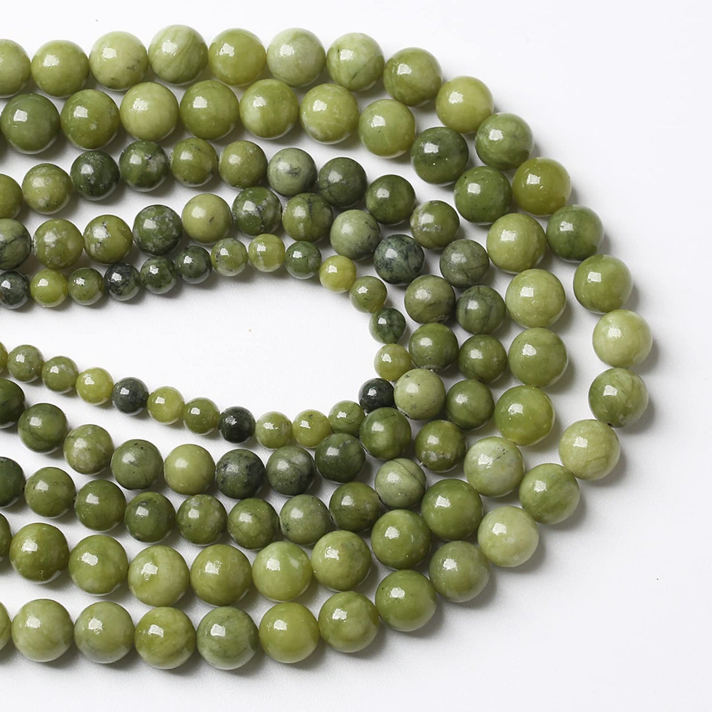 8MM 45PCS Natural Stone Chinese Green Jade Loose Beads for Jewelry Making DIY Bracelet Necklace 1 Strand