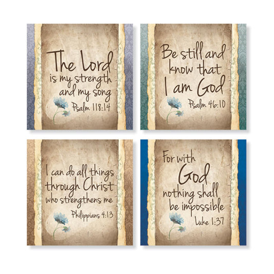 Carson Home Accents Set of 4 Square Stoneware House Coasters, "Have Faith"