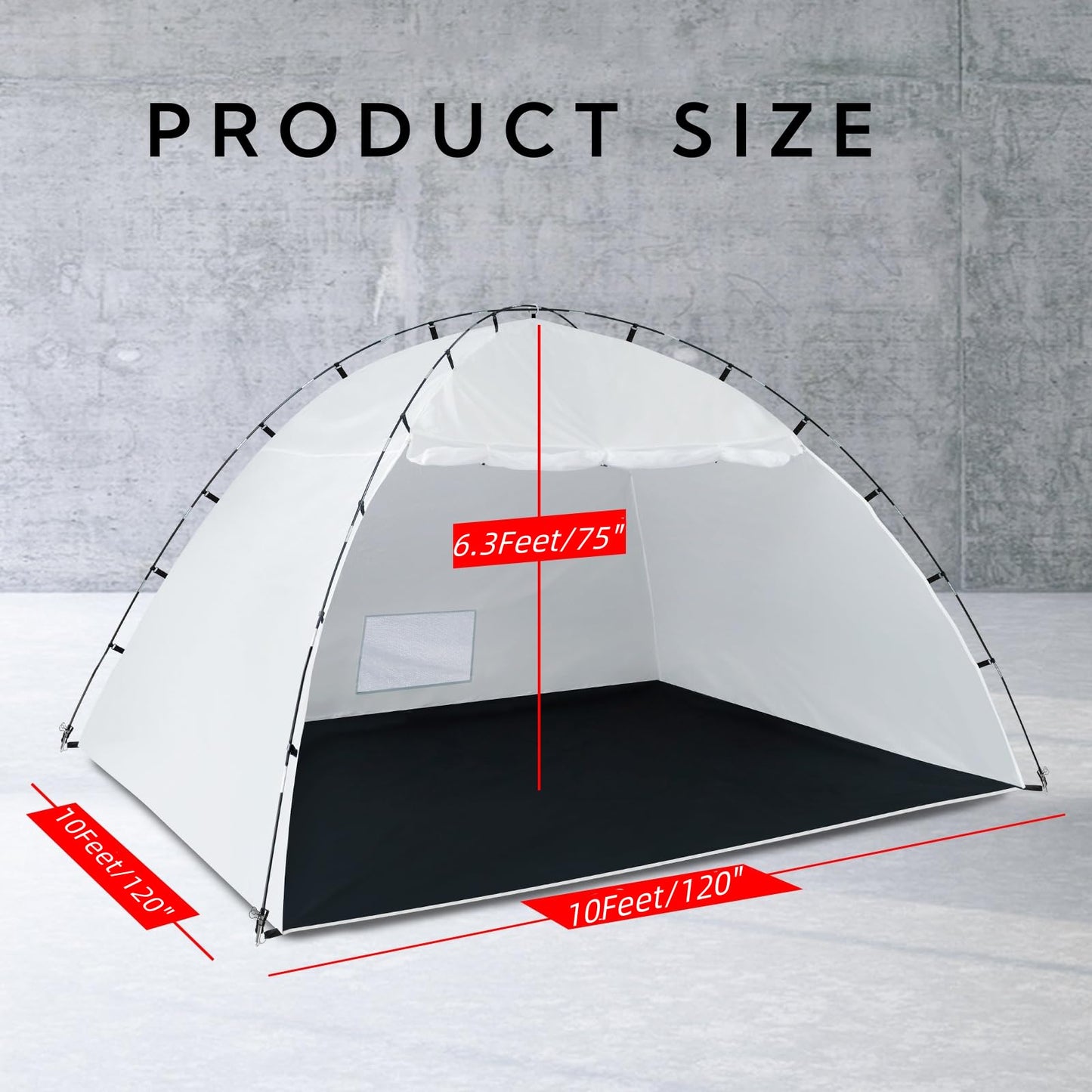 Portable Paint Booth Tent,Siebwin 10(L)x10(W)x6.2(H)ft Spray Paint Tents with Built-in Floor & Mesh Screen & Windproof Hooks, Painting Tent Station for Furniture DIY Hobby Tool, Spray Paint Shelter