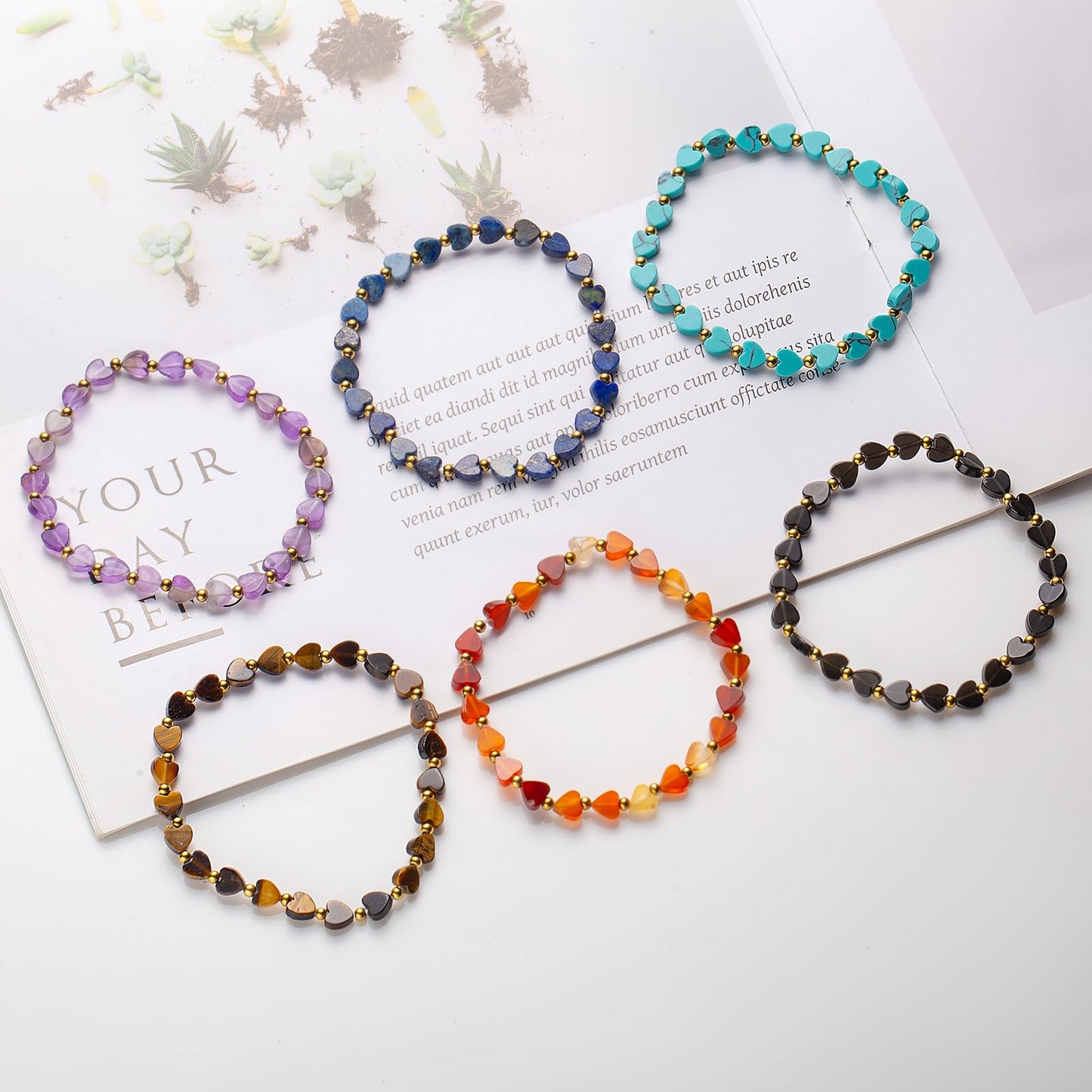 ZKJTEARY Heart Carnelian bracelet for Women Men 18k gold plated Beads Natural Stone Healing Real Crystal Stretch bracelet Gemstone bracelets Carnelian Jewelry for Women Men Mom Girlfriend