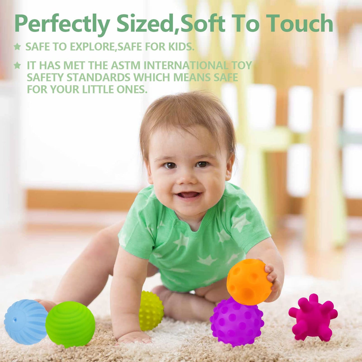 ROHSCE Sensory Balls for Baby Sensory Baby Toys 6 to 12 Months for Toddlers 1-3, Sensory Turtle Toy with Sensory Balls, Montessori Toys for Babies 6-12 Months Infant 0-6 Months (12 Pack)