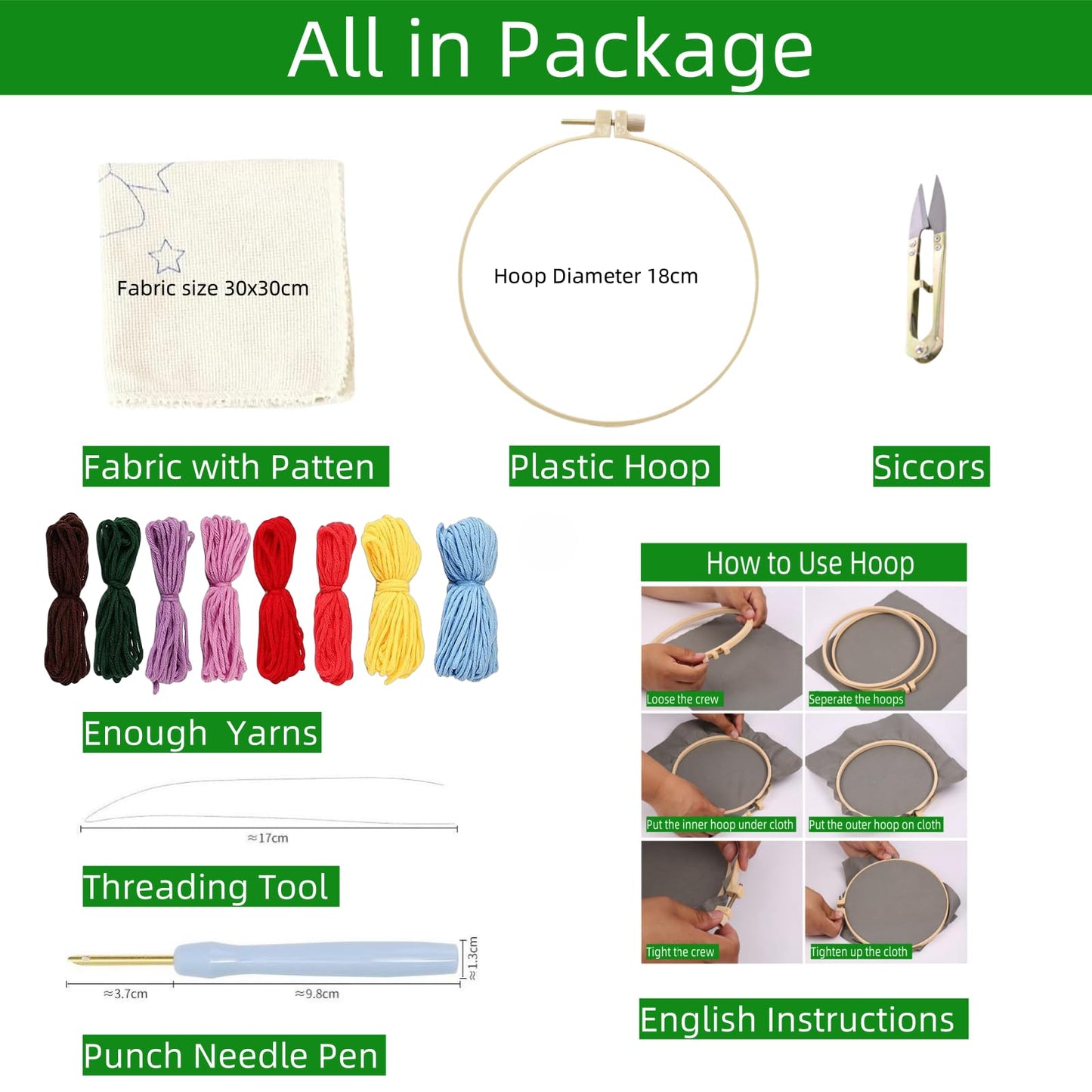 DIY Punch Needle Kits for Beginners Cute Puppy Golden Retriever Dog with Hoop Punch Needle Starter Craft Embroidery Set Easy for Adults and Children Festival Gift and Decoration 20x20cm-1