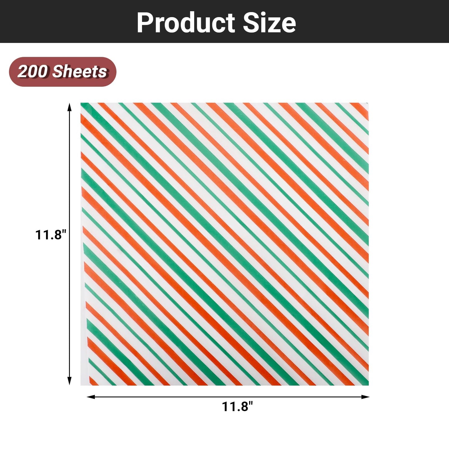 EUSOAR Food Basket Liners, 200 Sheets 11.8" x 11.8" Deli Food Wax Sandwich Wrapping Paper, Grease Resistant Precut Baking Parchment Paper Sheets for Christmas Party, Festival and Picnic