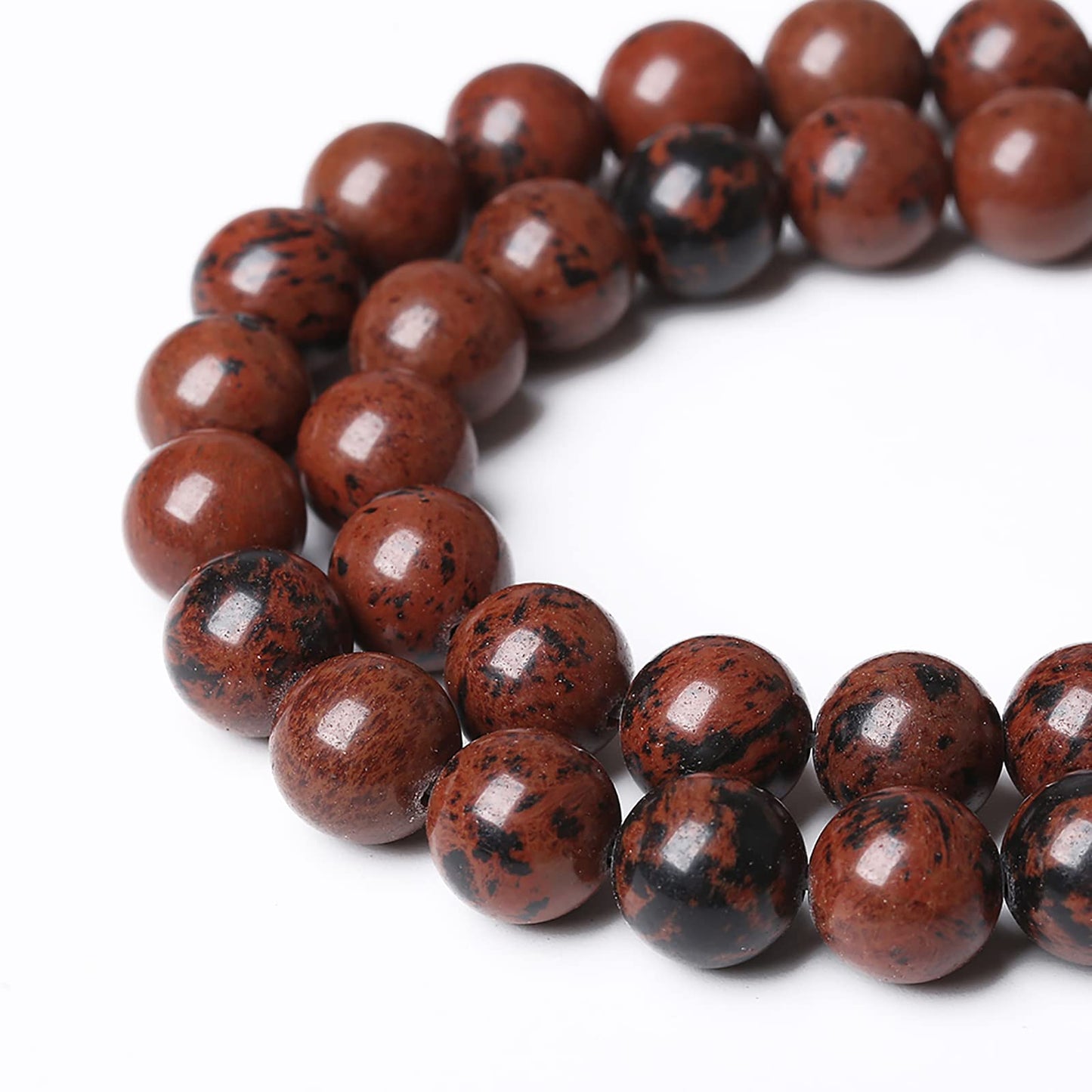 90PCS 4mm Natural Stone Mahogany Obsidian Beads for Jewelry Making Round Loose Spacer Beads DIY Bracelet Necklace (4mm, Mahogany Obsidian Beads)