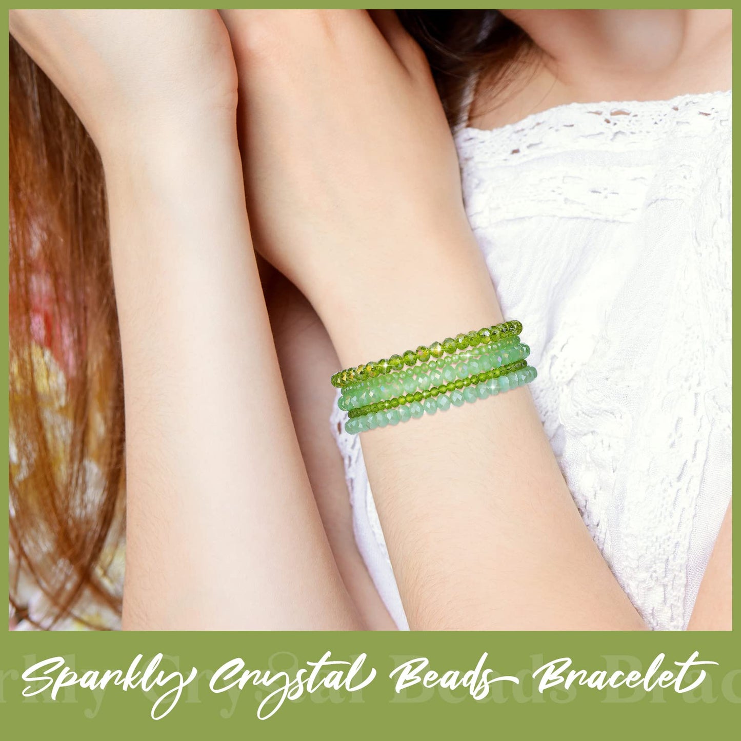 Junkin 60 Pcs Crystal Beaded Bracelets Bulk for Women Bohemian Multi Layer Stacking Statement Stretchy Strand Crystal Bead Bracelets Versatile Slip on Shiny(Shiny Color)
