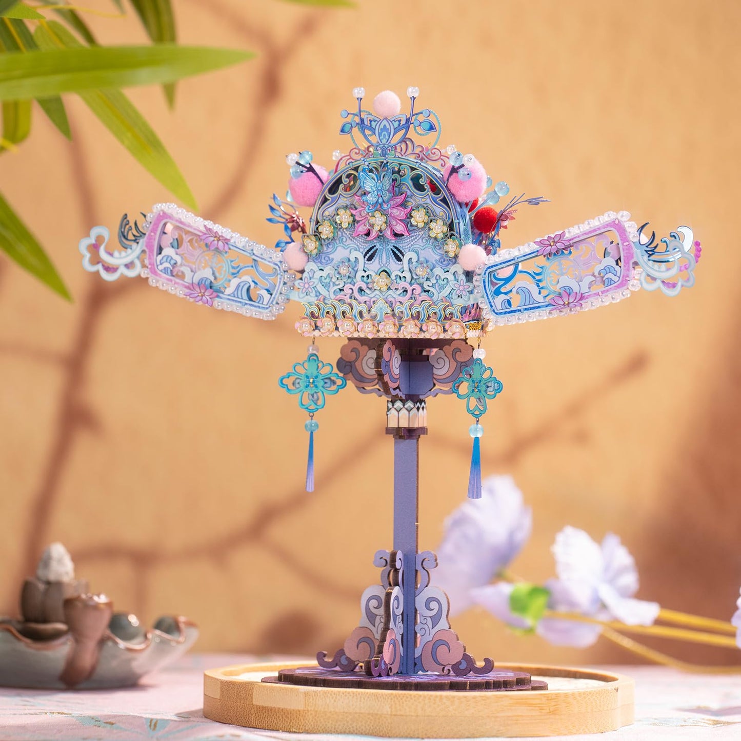 MU 3D Metal Puzzles Number One Scholar Hat with Tool Sets and3D Wooden Bracket, Top Scholar Headgear Cultural Symbol Zhuangyuan Hat Model Kits Academic Success Ascension Graduation Gift Home Decor