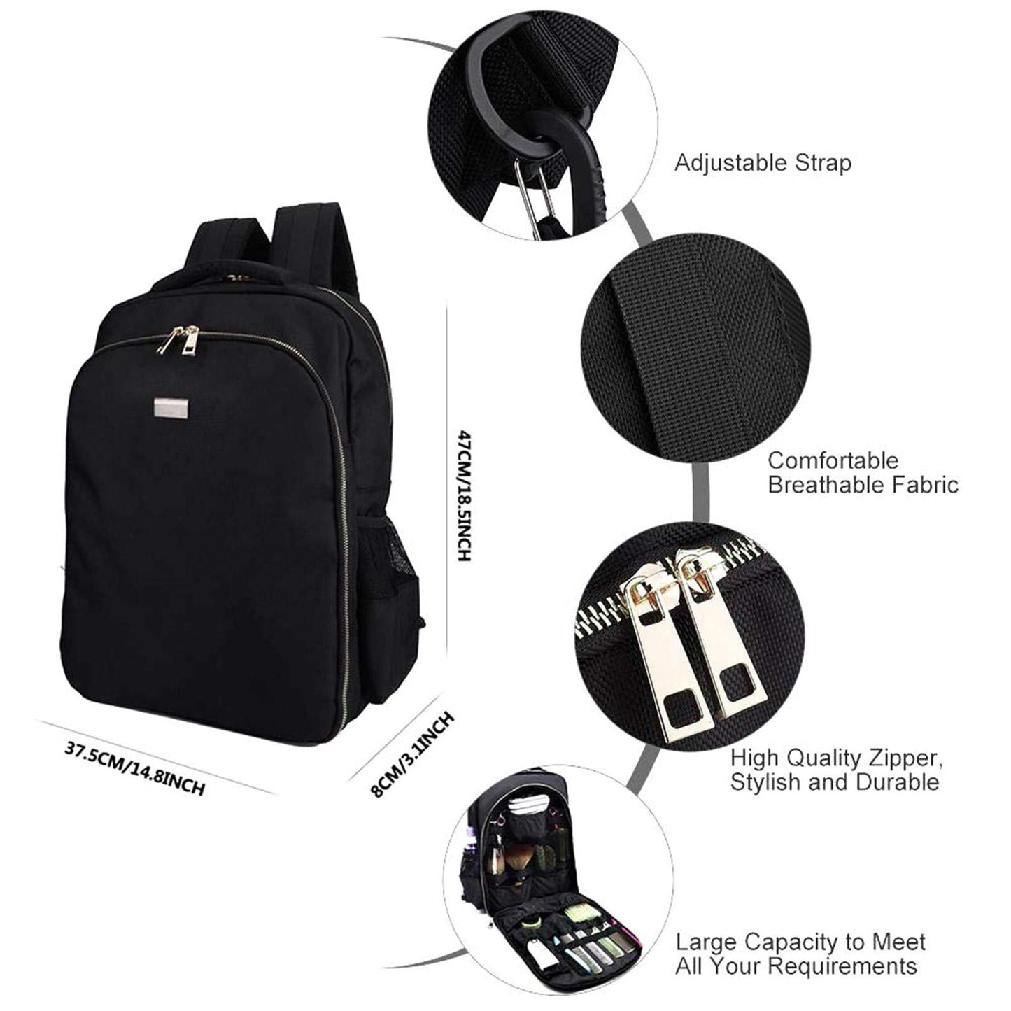 NADAENMF Barber Supplies Bag Organizer for Clippers and Supplies, Portable Clipper Bags and Cases for Men, Cosmetology Bag Hairstylist Clipper Backpack for Barber Accessories Essentials Stuff