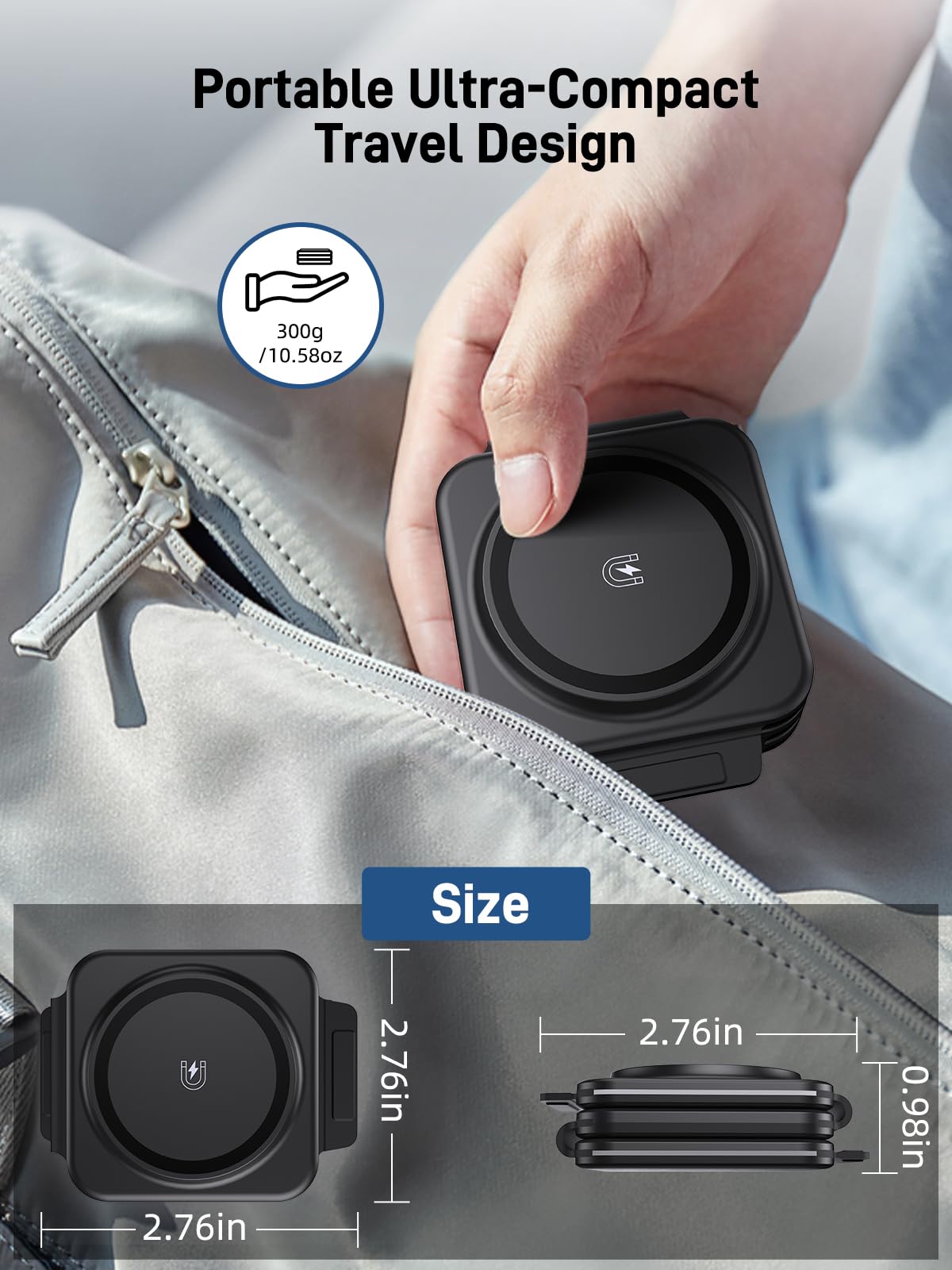 Magnetic Wireless Charger for Samsung, 3 in 1 Charging Station for Samsung Galaxy S26 Ultra/S25 Ultra, Magnetic Foldable Charger for Travel, Wireless Charging Pad for Galaxy Watch 8/Ultra/Buds 4/4 Pro