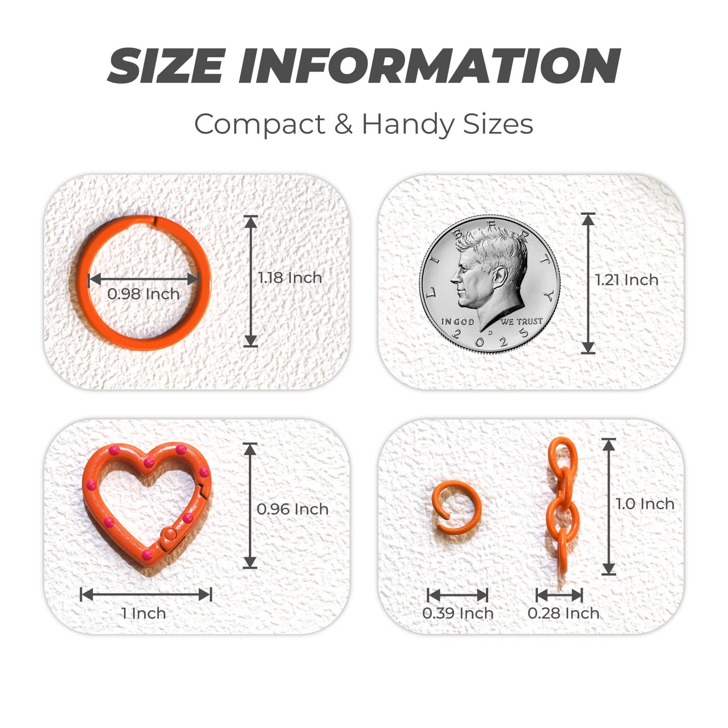 KSYN KO-KO 180PCS Heart Keychain Clasp DIY Set – Colorful Heart Clasps with Key Rings, Chains, and Jump Rings for Keychain, DIY Crafts, Bag Charms, Gifts and Party Favors – 30 Full Sets in 10 Colors