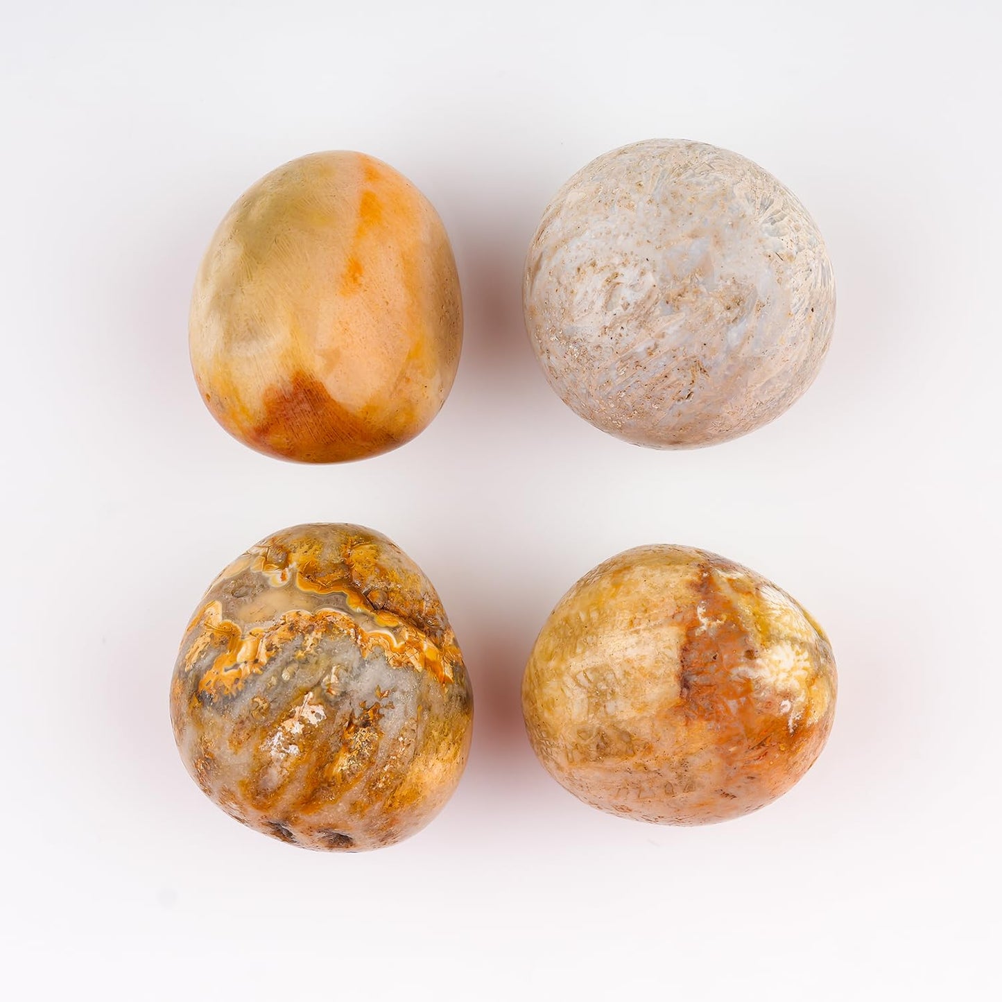 ColouredRocks (250+ carats. (4 pcs.) Mix Semi-Precious Natural Tumble Crystals, Loose Gemstone, Wholesale Polished Supply, Jewelry Making, DIY Craft, Gem Collection (20+ mm.)