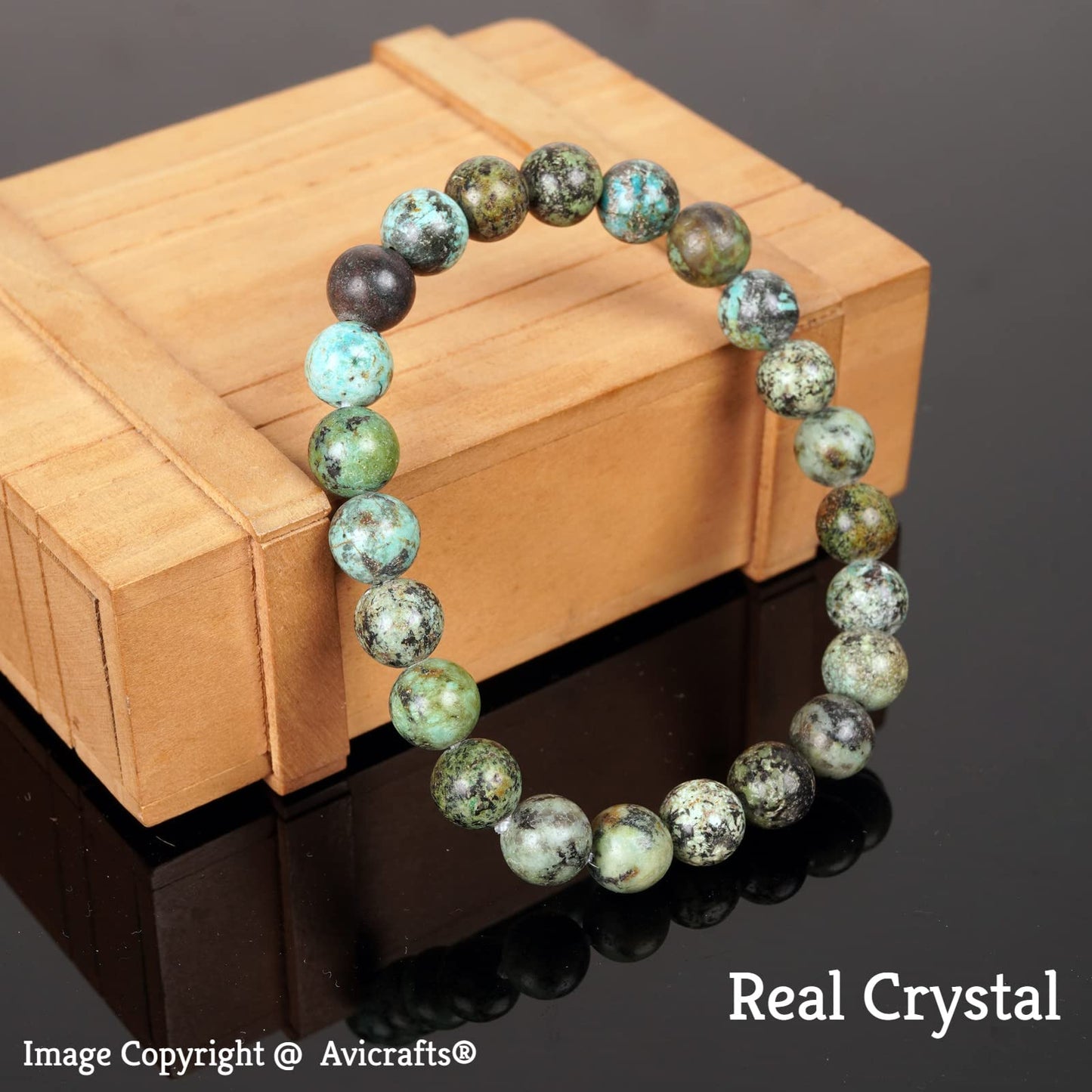 Avicrafts Turquoise Bracelet African Turquoise Jasper for Women Gift for Her Women Men Bracelet Yoga Bracelet