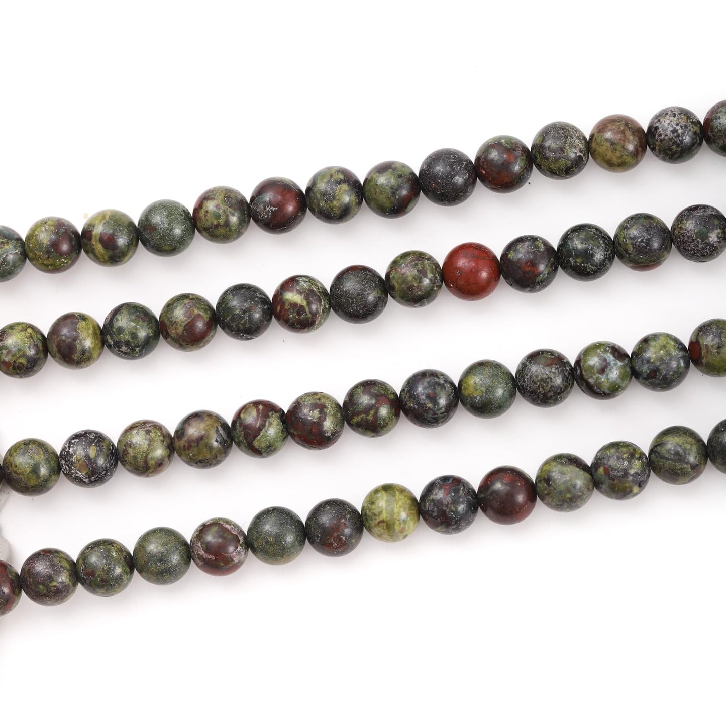 6mm 60pcs DIY Natural Dragon Blood Stone Beads Round Healing Crystal Gemstone Loose Beads for Jewelry Making Handmade Bracelet Necklace