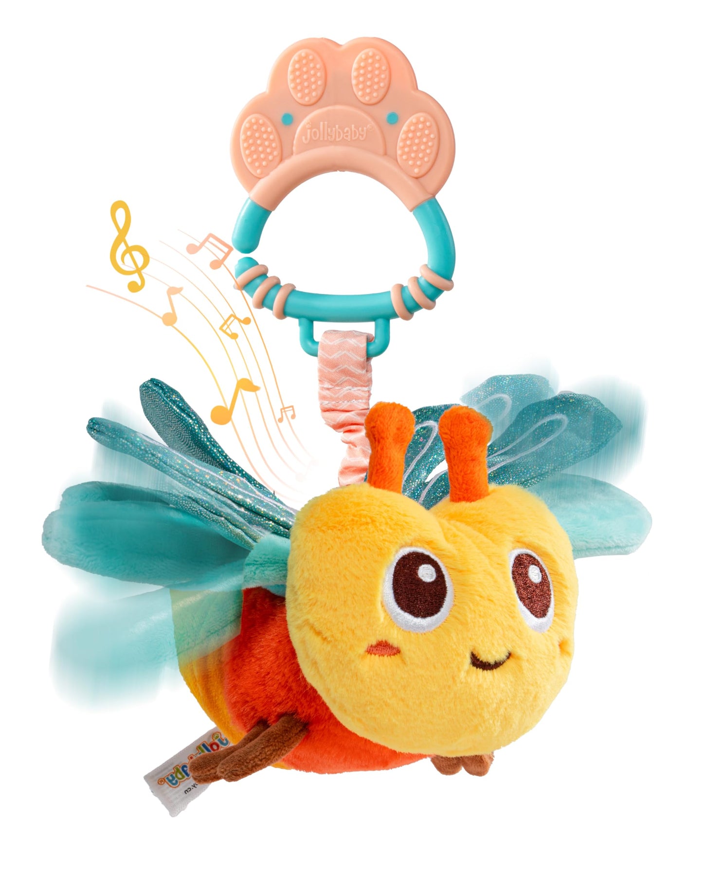 Jollybaby Musical Flying Dragonflies Toy - Car Seat, Stroller, Crib & Play Gym Hanging Toys for Baby 0-6-12-24 Months, Tummy Time Sensory Music Toy for Infant Boys and Girls Gifts
