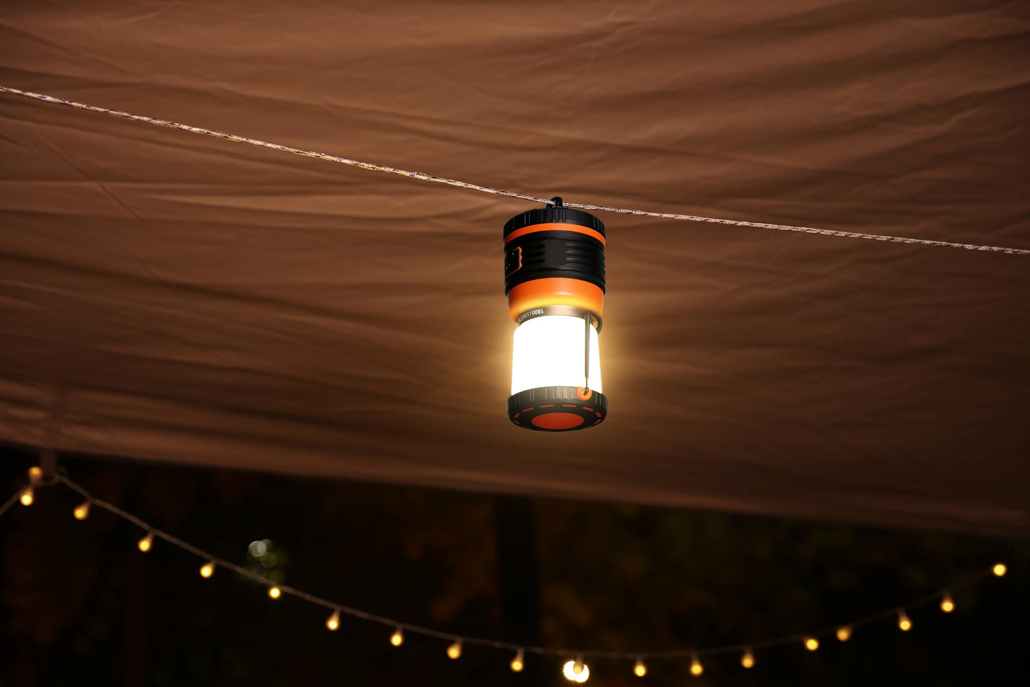 LED Camping Lantern Rechargeable, 1800LM, 4 Light Modes, 4400mAh Power Bank, IP44 Waterproof, Perfect Lantern Flashlight for Hurricane, Emergency, Power Outages, Home and More, with USB Cable (2 Pack)