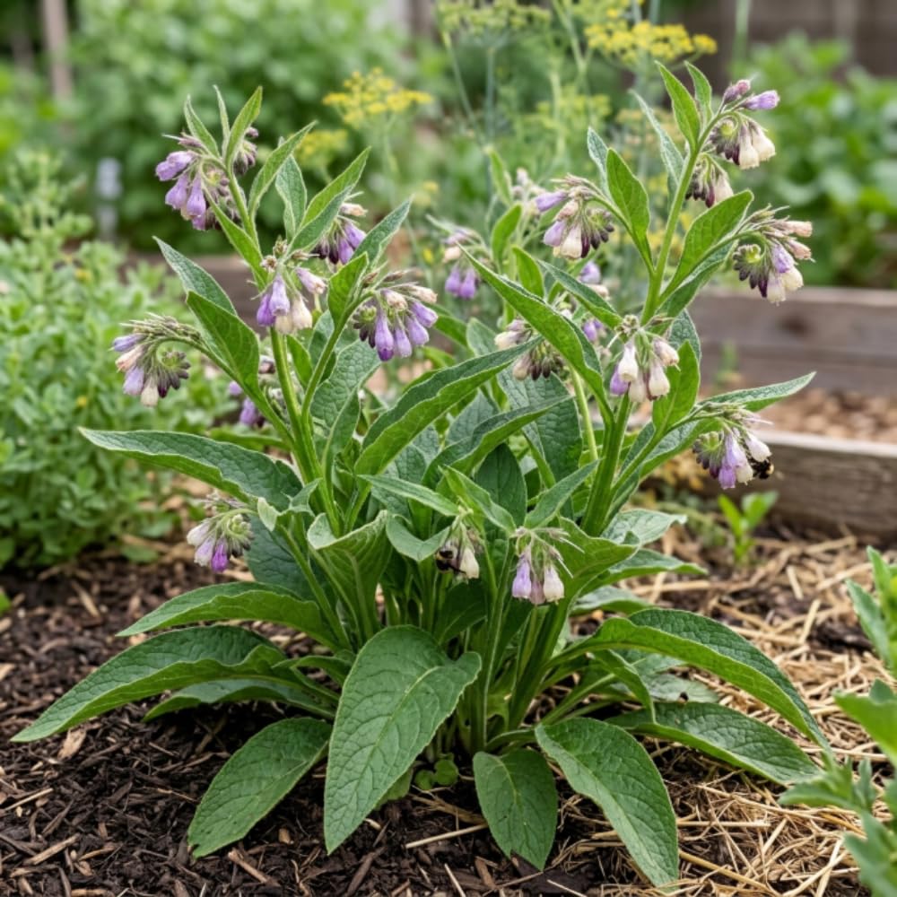 10 Comfrey Roots, Comfrey Plants Live Roots for Planting Outdoor Garden, Fast Growing Perennial Herb Plant