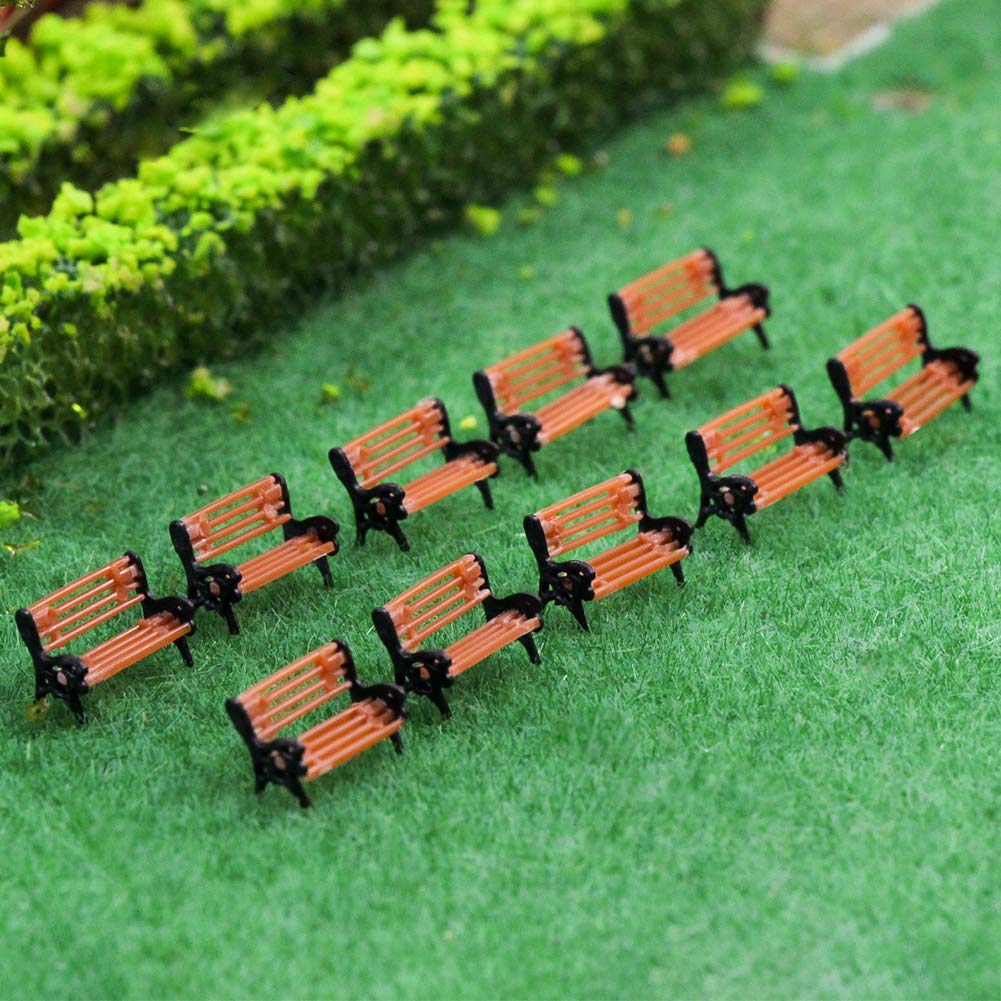 10pcs Park Benches Model Train 1:100 Bench 1.31cm or 0.51inch Chair Settee TT Railway Layout New